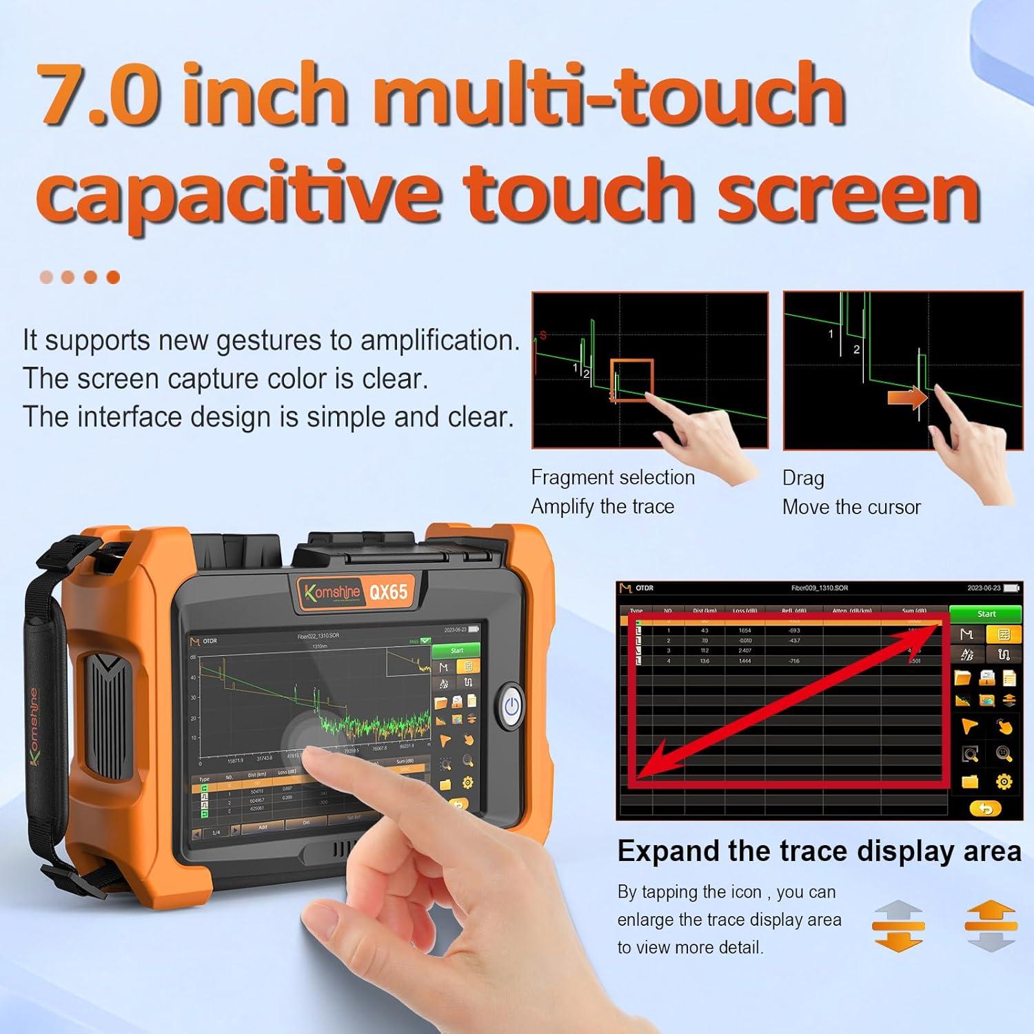 Probador de Fibra Óptica KomShine QX65-S1 1310/1550nm 32/30dB