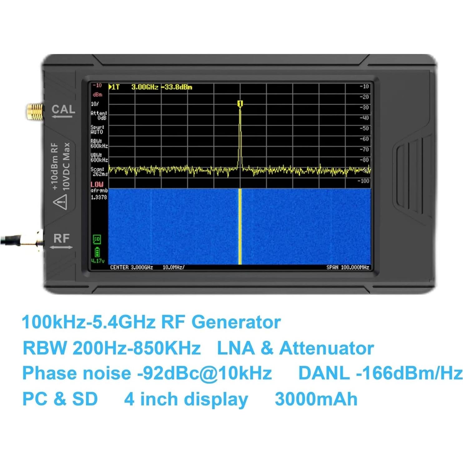Analizador de Espectro SVSBJMK 4" 100kHz a 5.3GHz