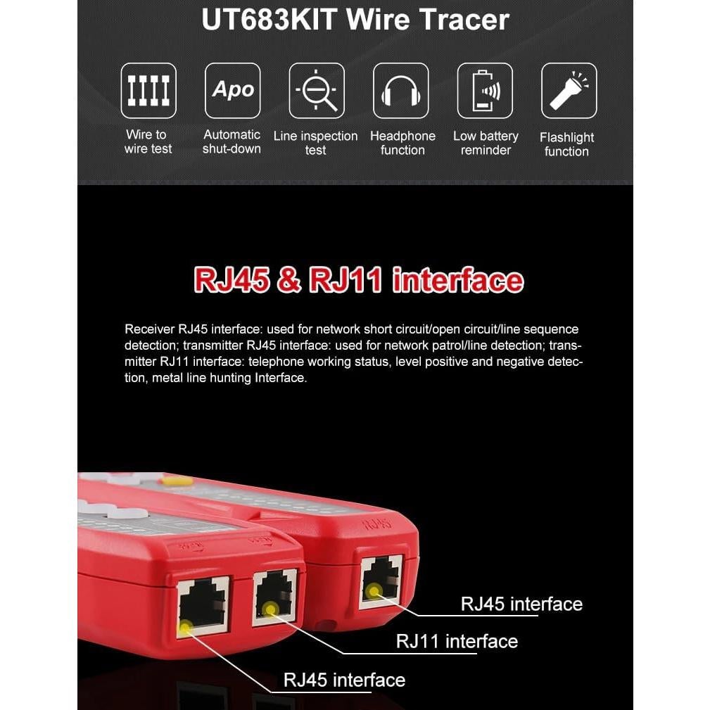 Localizador de Cables UNI-T UT683KIT con Función NCV y CE