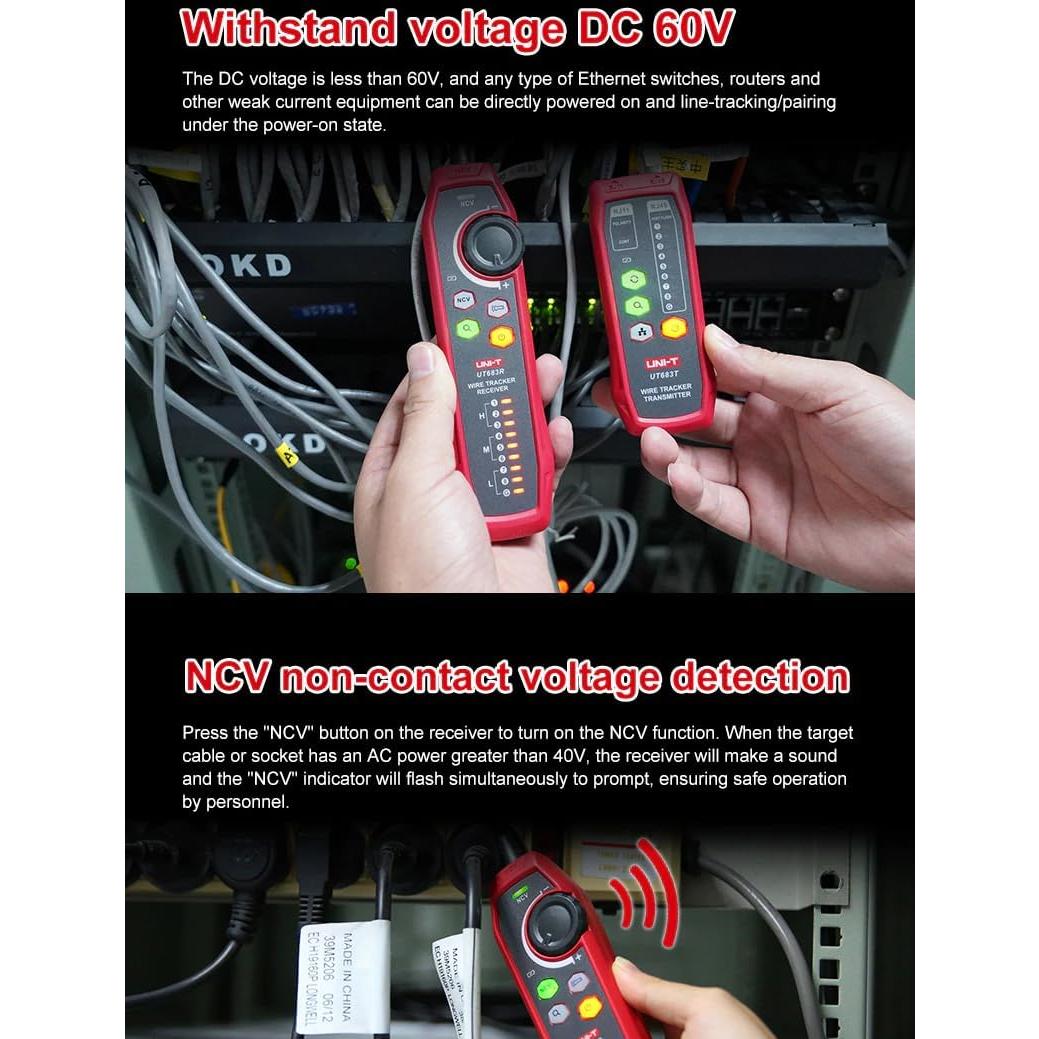 Localizador de Cables UNI-T UT683KIT con Función NCV y CE