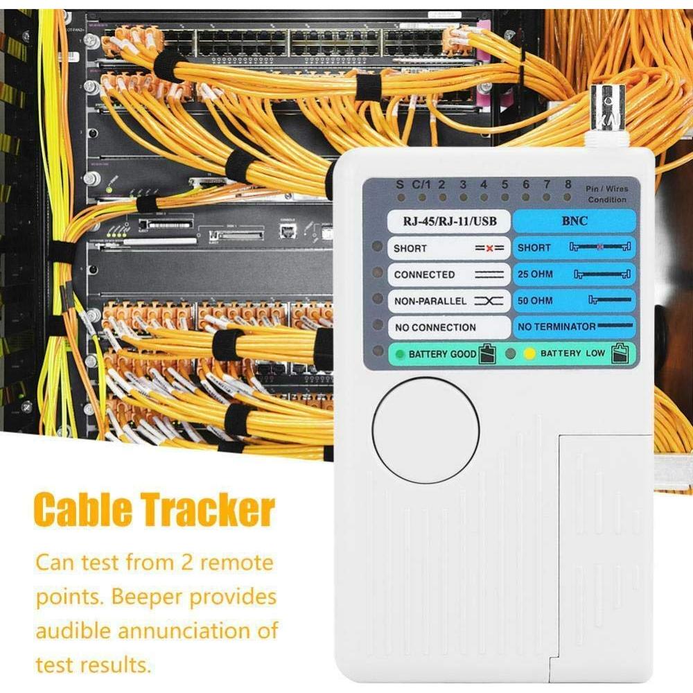 Probador de Cable de Red 4-en-1 iMBAPrice USB BNC RJ11 RJ45