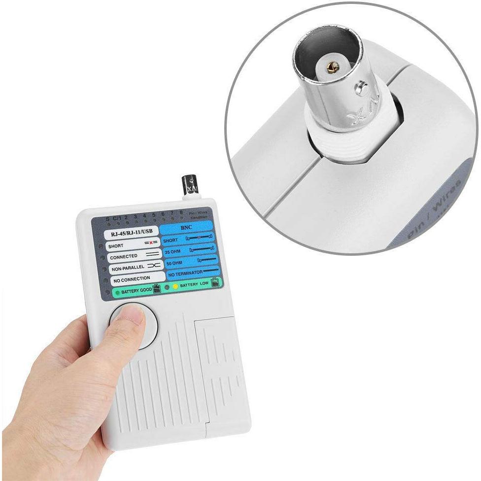 Probador de Cable de Red 4-en-1 iMBAPrice USB BNC RJ11 RJ45