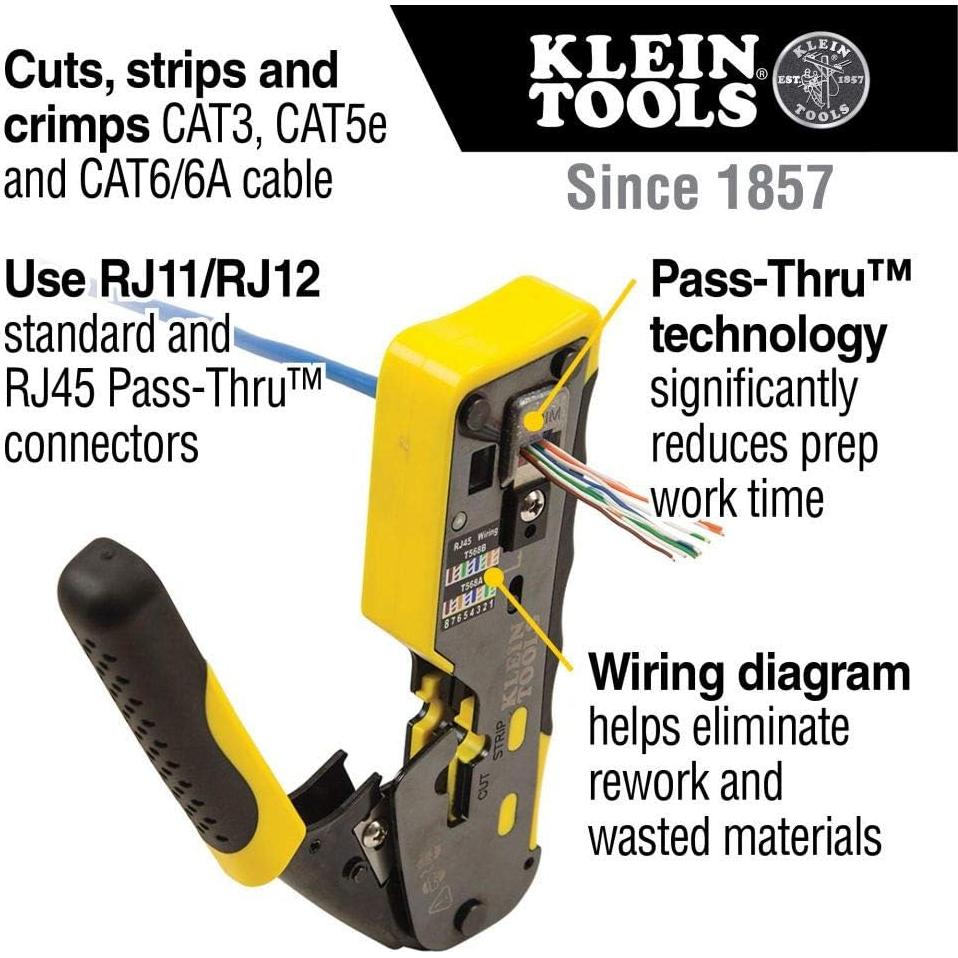 Juego de Herramientas de Conector de Cable Klein Tools CAT6