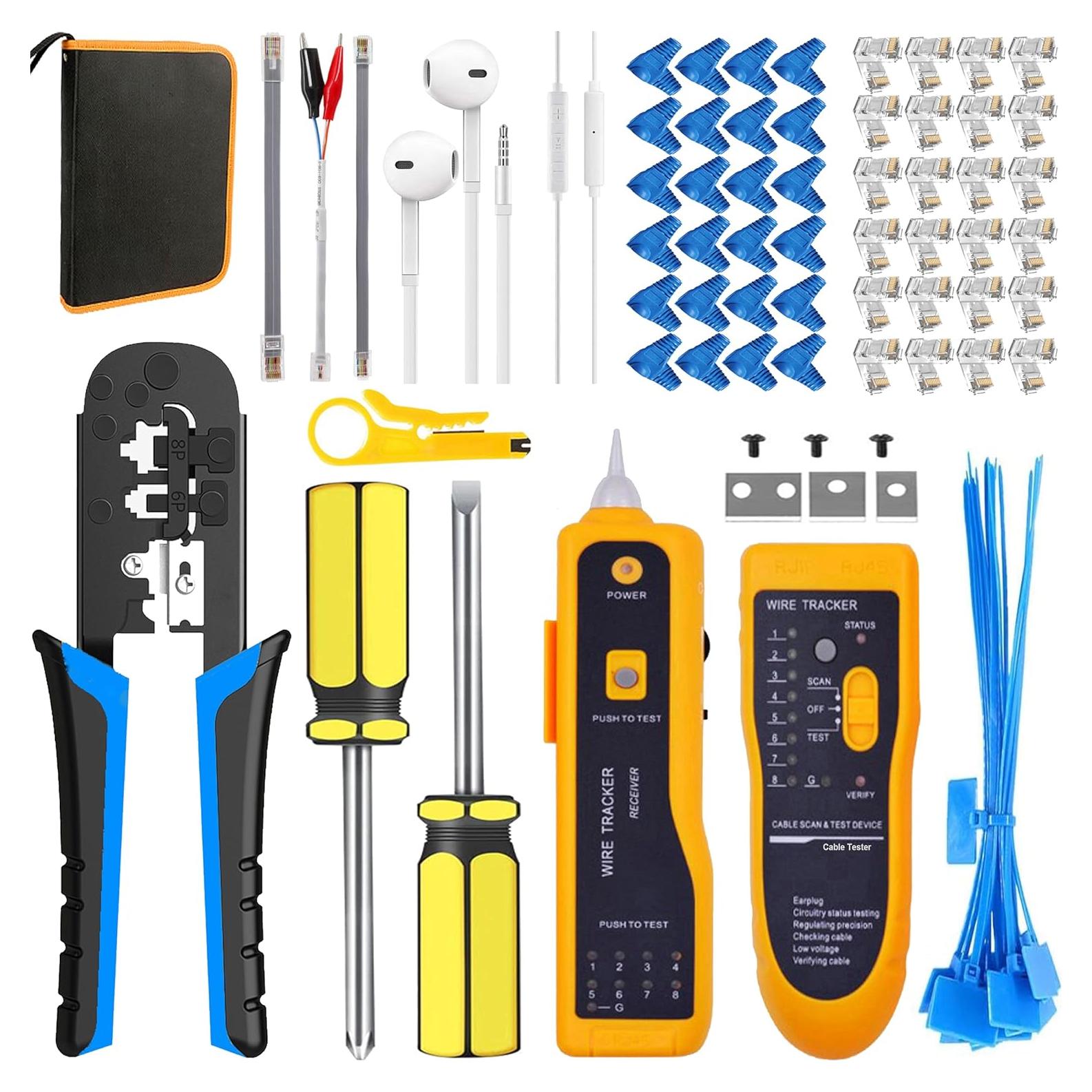 Kit de Herramientas Crimpador RJ45 LEATBUY-TECH Naranja