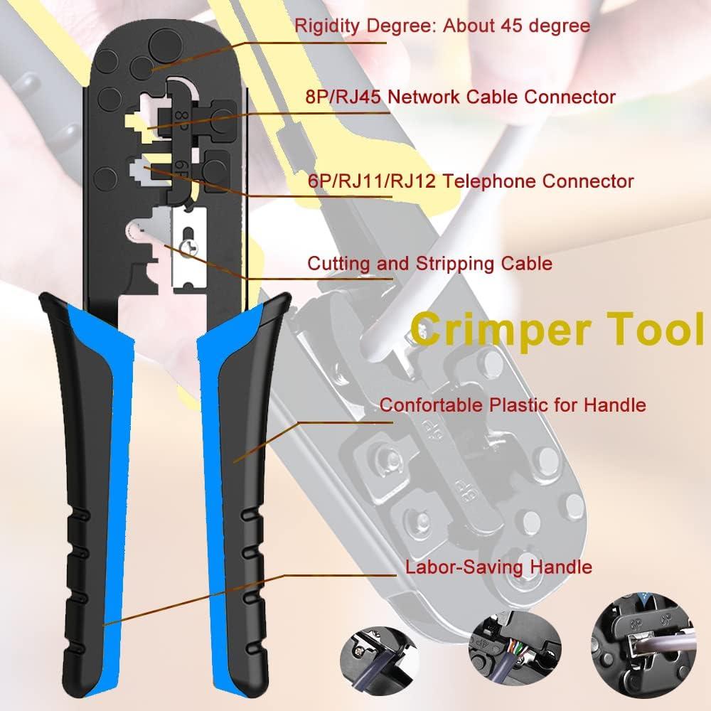 Kit de Herramientas Crimpador RJ45 LEATBUY-TECH Naranja