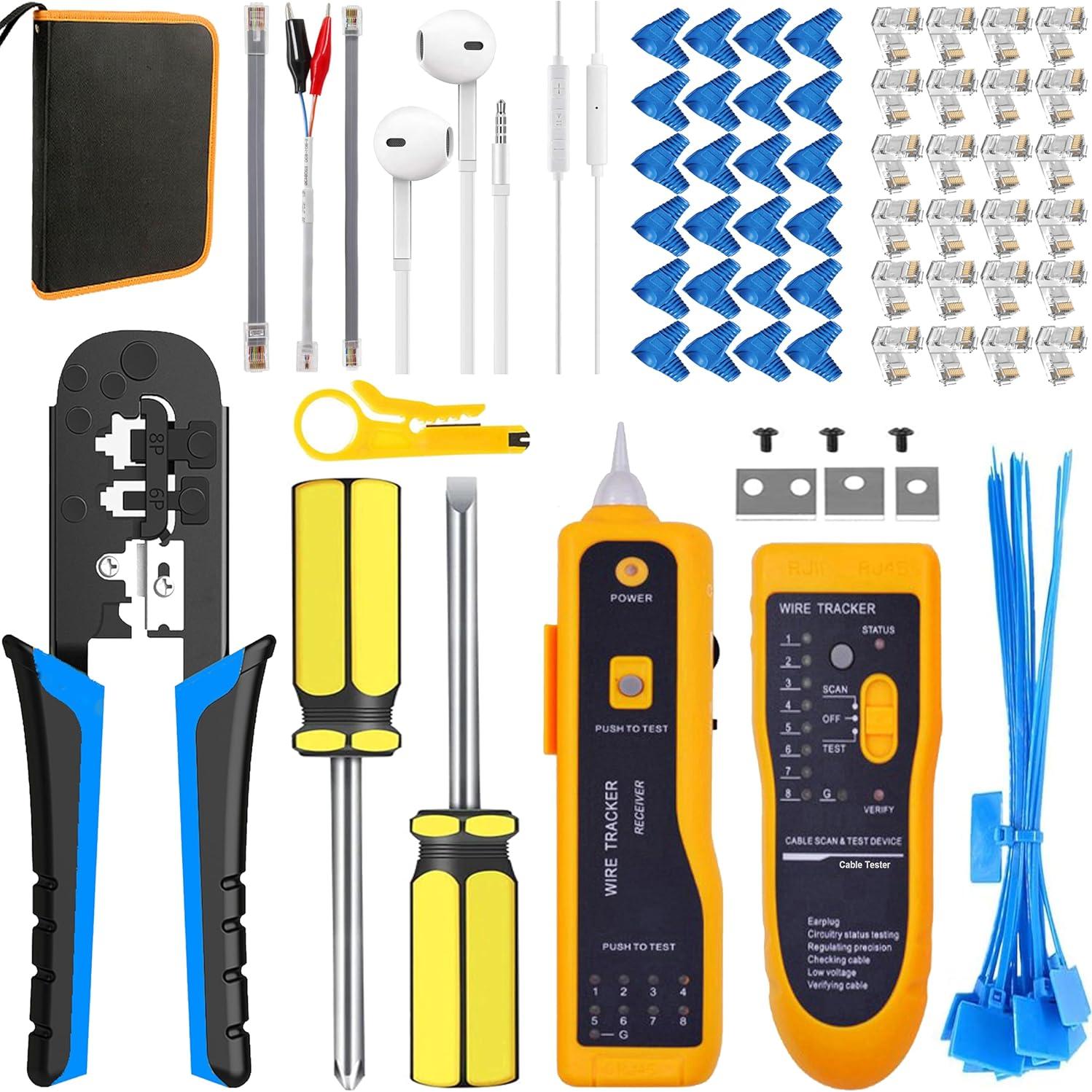 Kit de Herramientas Crimpador RJ45 LEATBUY-TECH Naranja