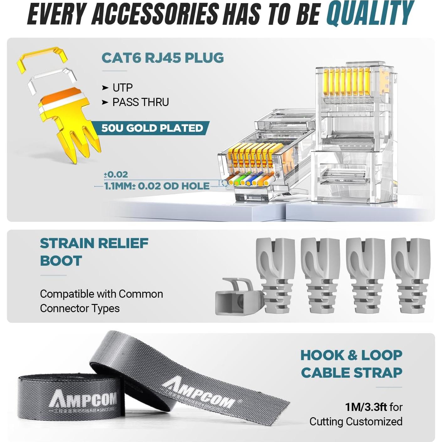 Kit de Herramientas de Crimpado Ethernet AMPCOM 10 en 1 RJ45