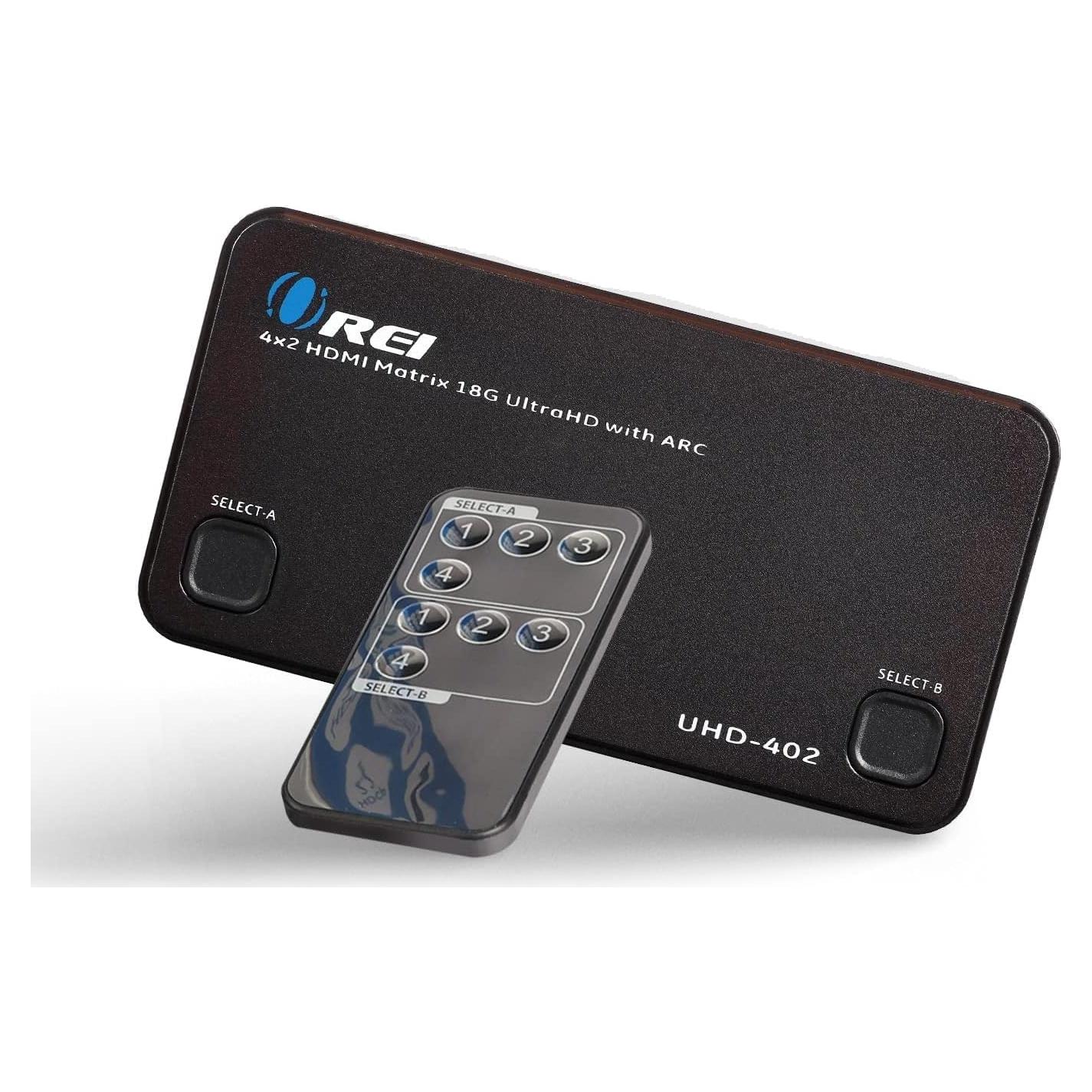 Matriz HDMI OREI UHD-402 4x2 4K@60Hz con Control Remoto