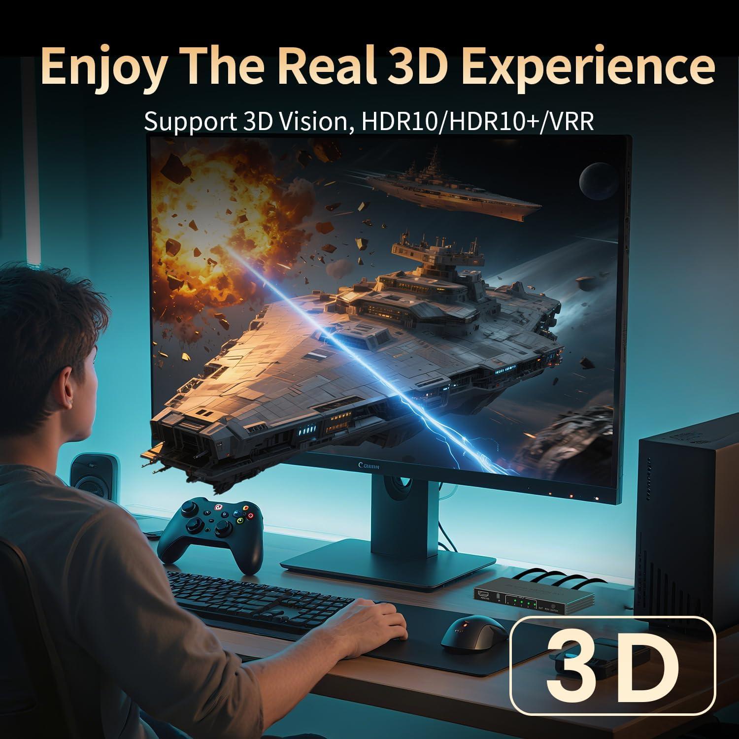 Conmutador HDMI 5 en 1 Arkidyn Plus 8K@60Hz 4K@240Hz