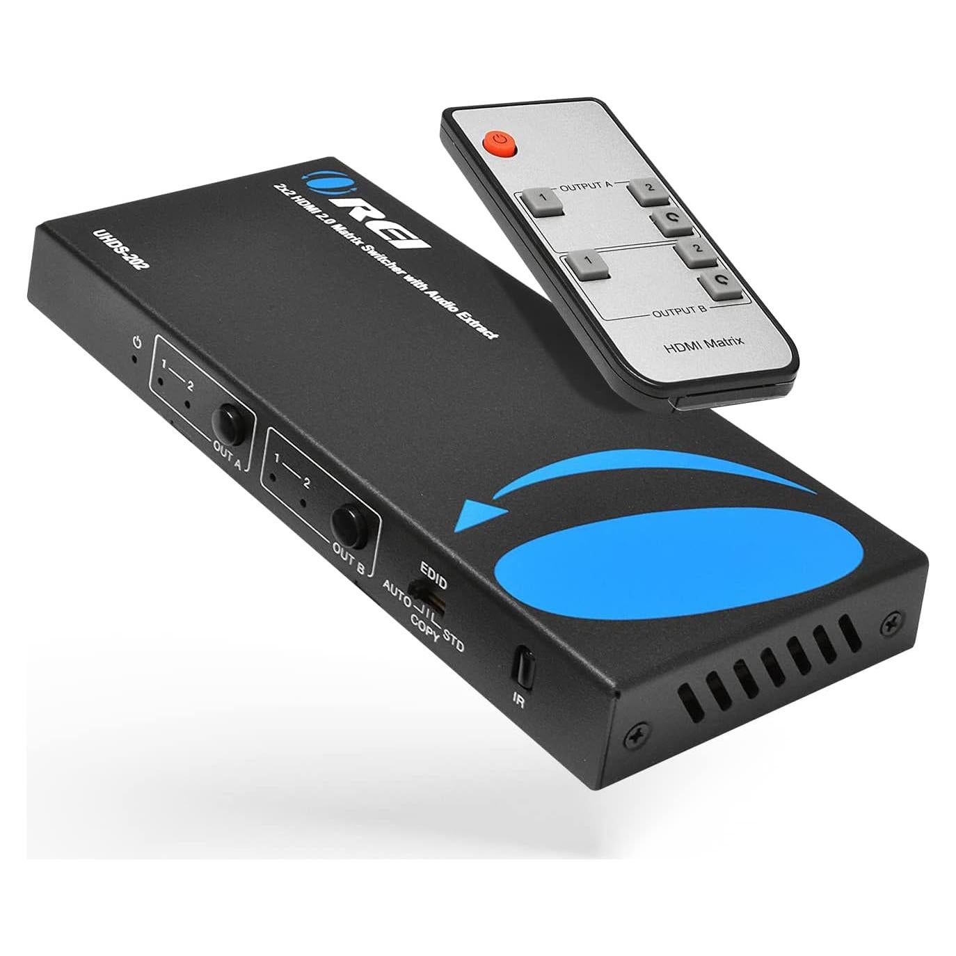 OREI Interruptor HDMI 2x2 UHDS-202 4K 60Hz Control Remoto