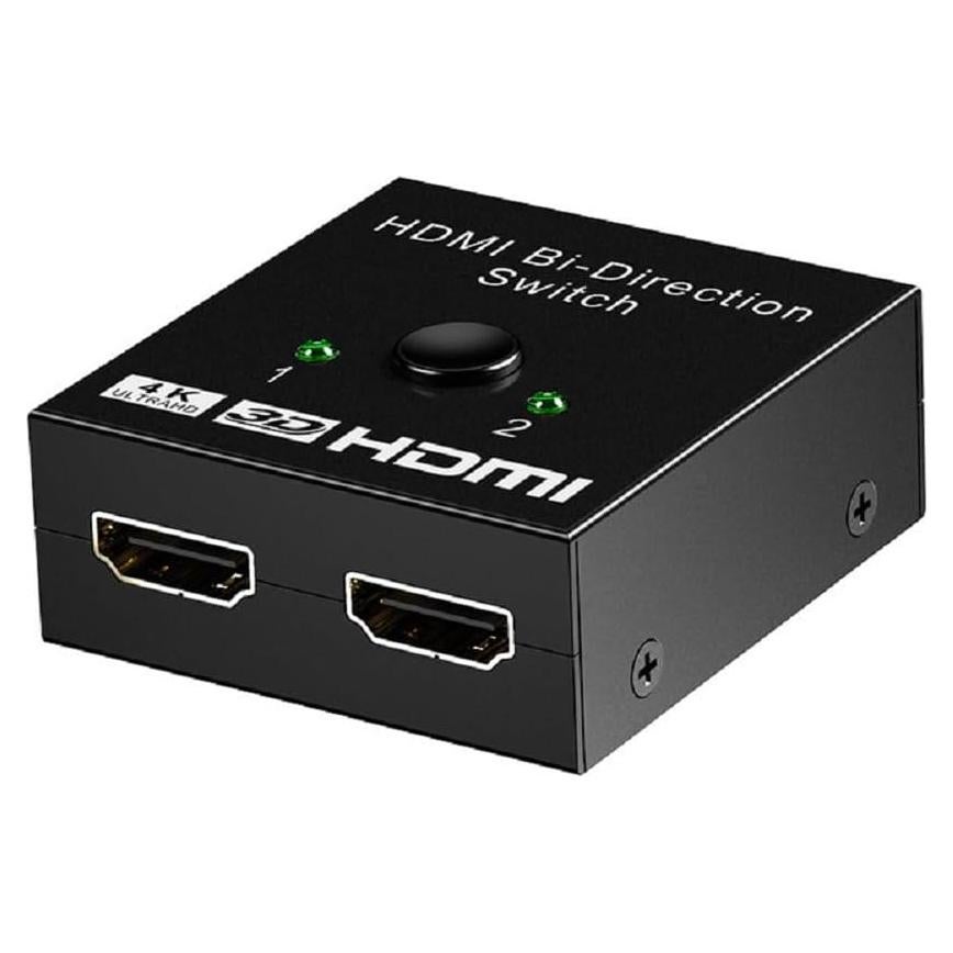 Divisor HDMI 4K 2 en 1 EXKOKORO Selector Manual Aluminio