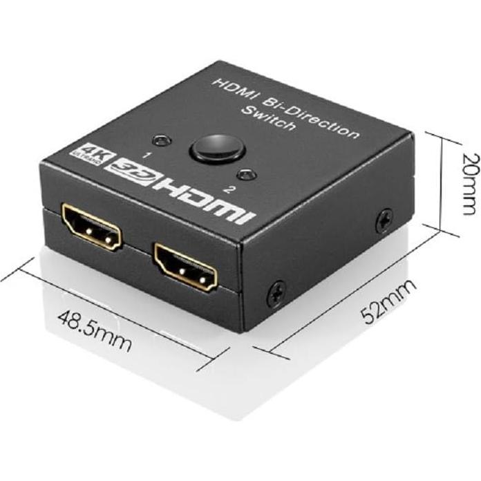 Divisor HDMI 4K 2 en 1 EXKOKORO Selector Manual Aluminio