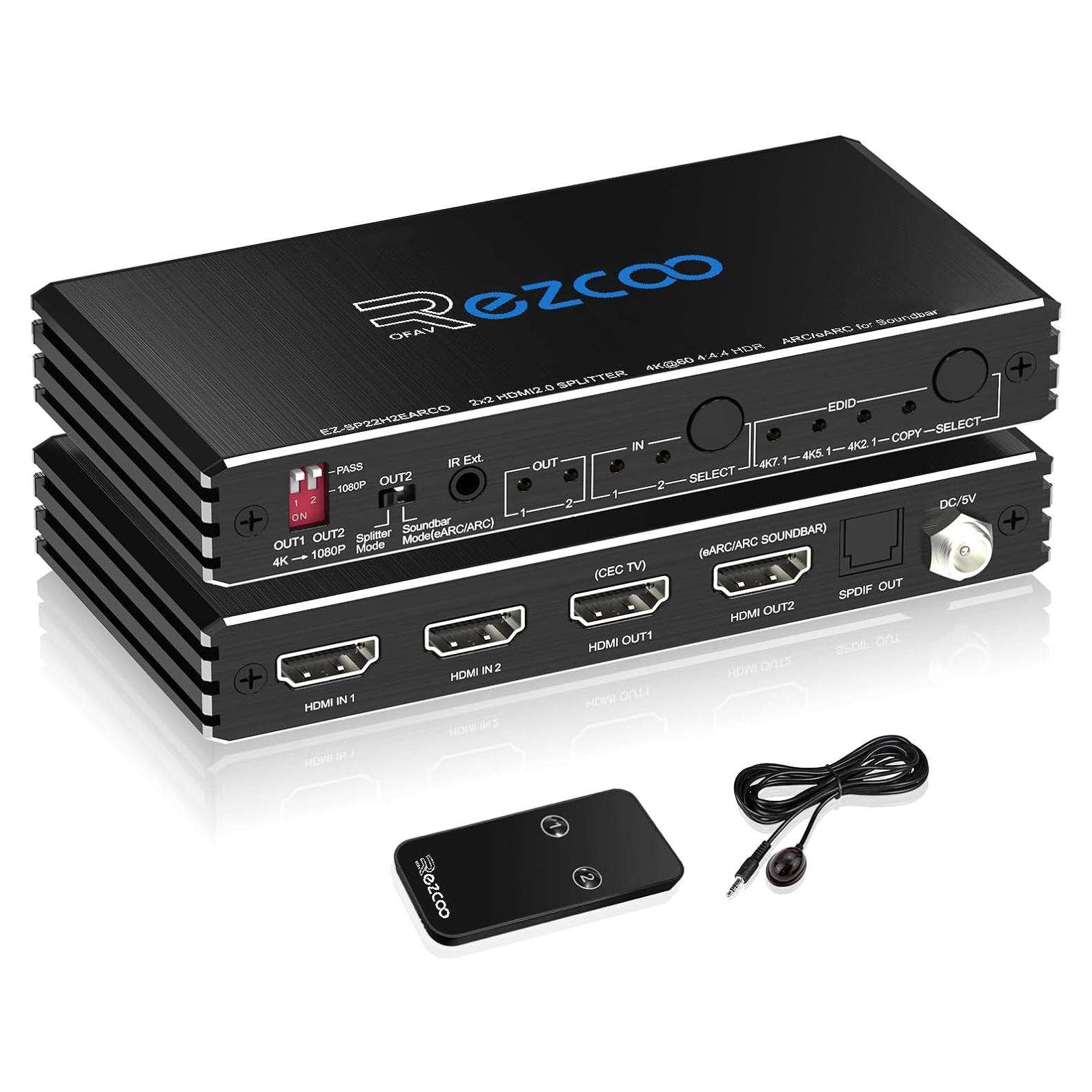 Divisor HDMI Bi-Direccional 4K 60Hz EZCOOTECH con Audio SPDIF