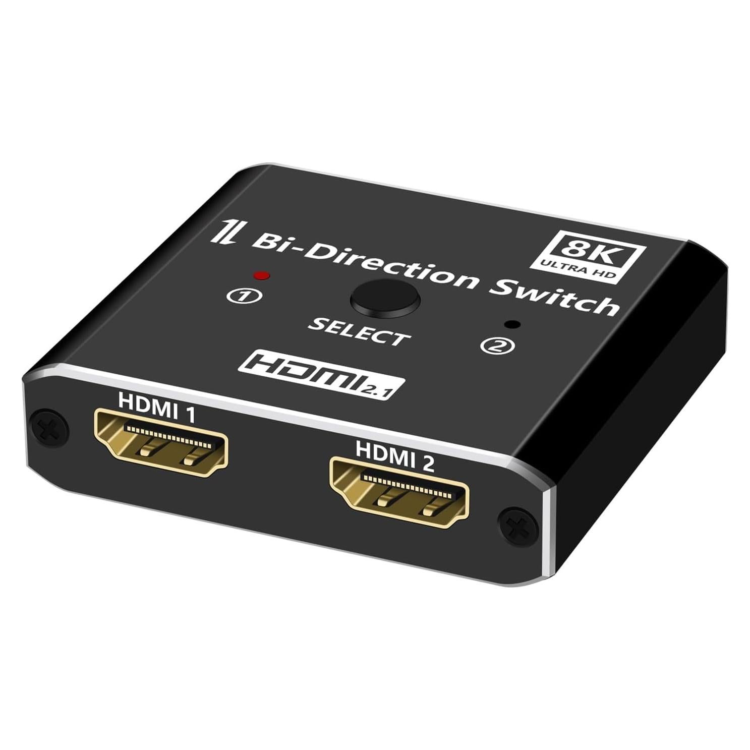 Conmutador HDMI 2.1 XinYaa 8K@60Hz 4K@120Hz Aluminio 2 en 1