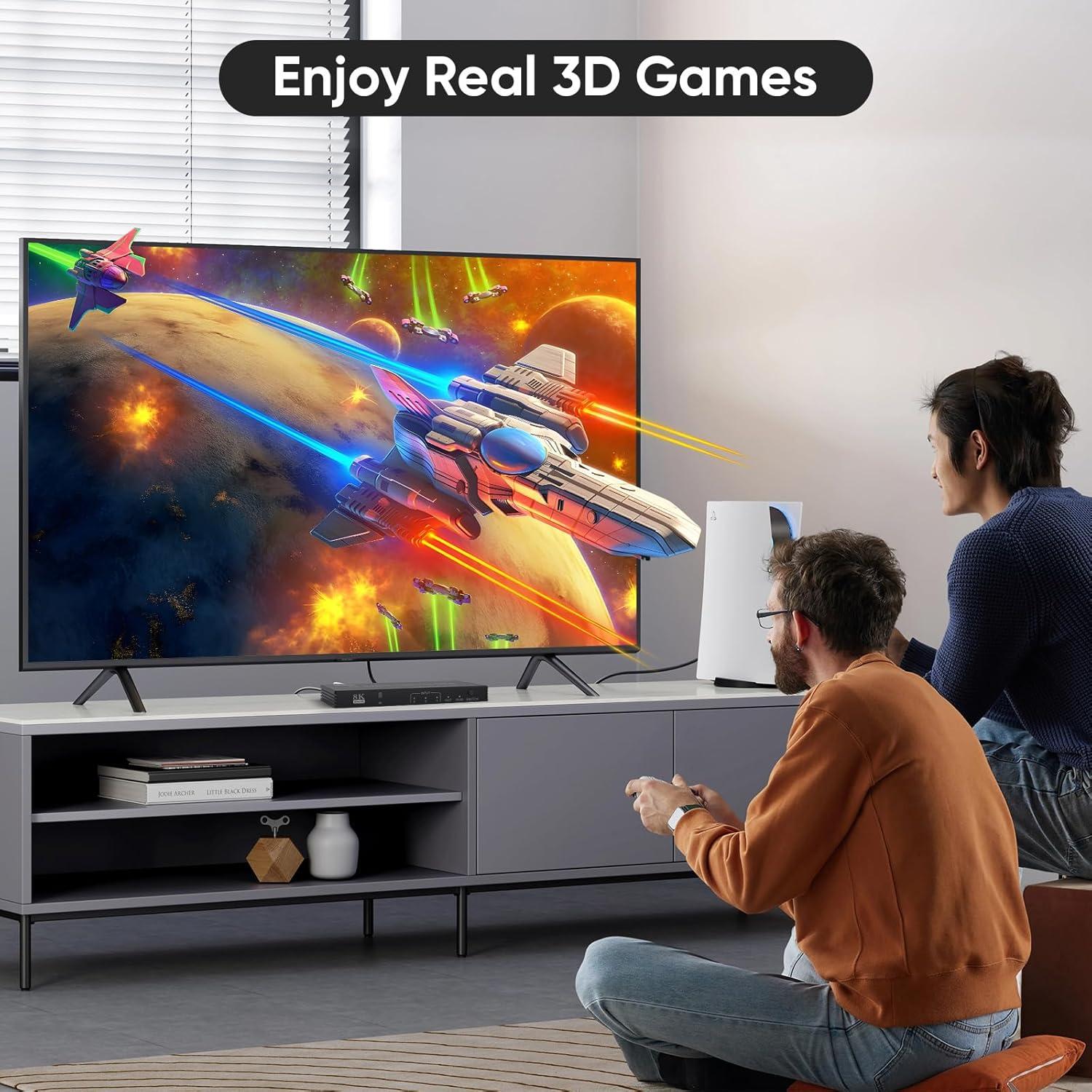 Interruptor HDMI 3 en 1 TAILAIERA 8K@60Hz con Control Remoto