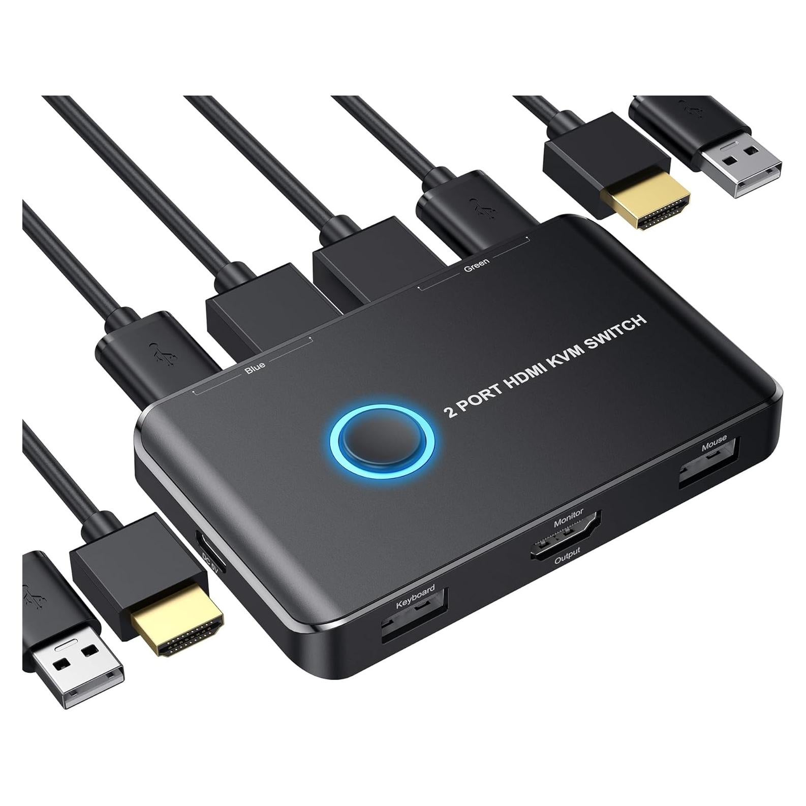 Interruptor KVM HDMI 2 Puertos ABLEWE 4K@60Hz USB