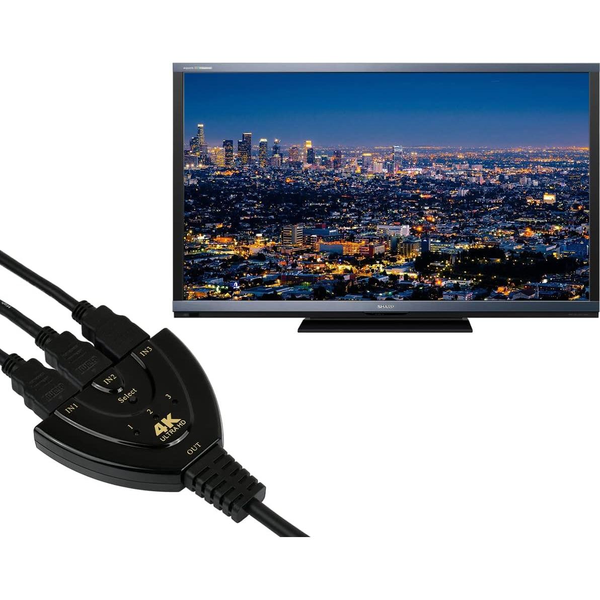 Adaptador HDMI Switch 3 en 1 DS Estilo Distintivo 4K 1080P