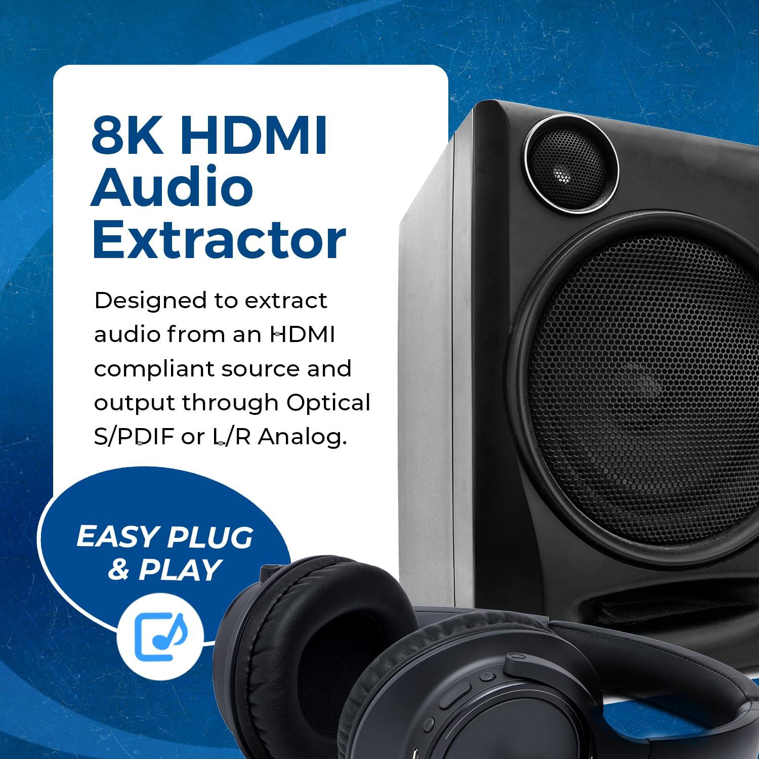 Extractor de Audio 8K OREI BKA-1 HDMI 2.1 4K 120Hz SPDIF 3.5mm