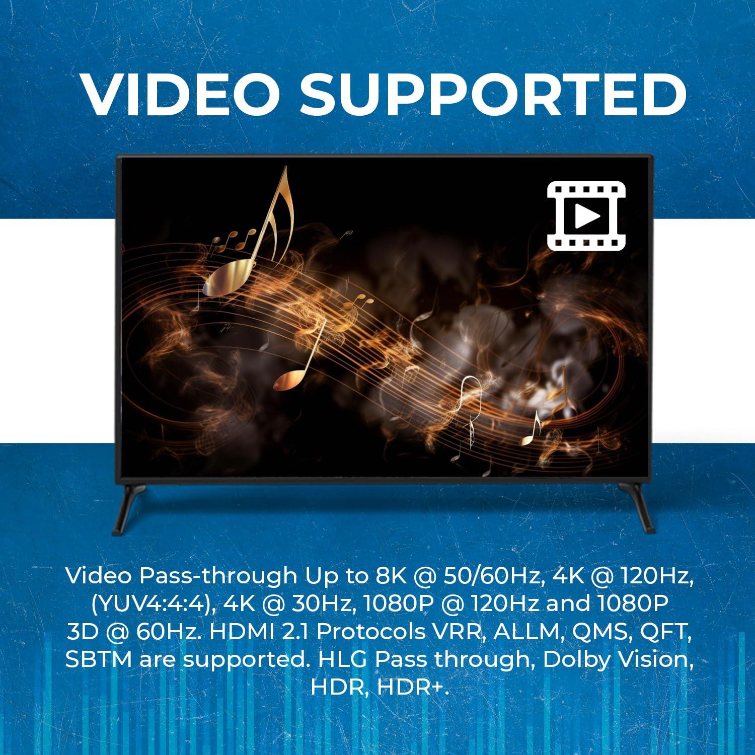 Extractor de Audio 8K OREI BKA-1 HDMI 2.1 4K 120Hz SPDIF 3.5mm