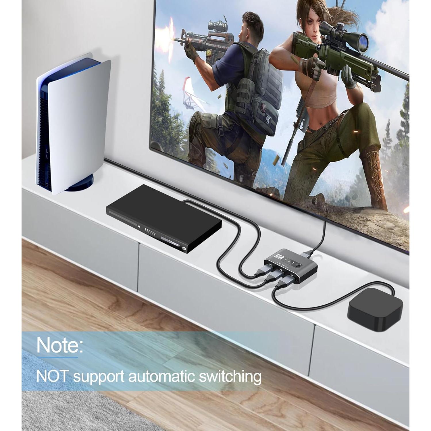 Conmutador HDMI 2.1 3x1 avedio links 8K 60Hz Aluminio