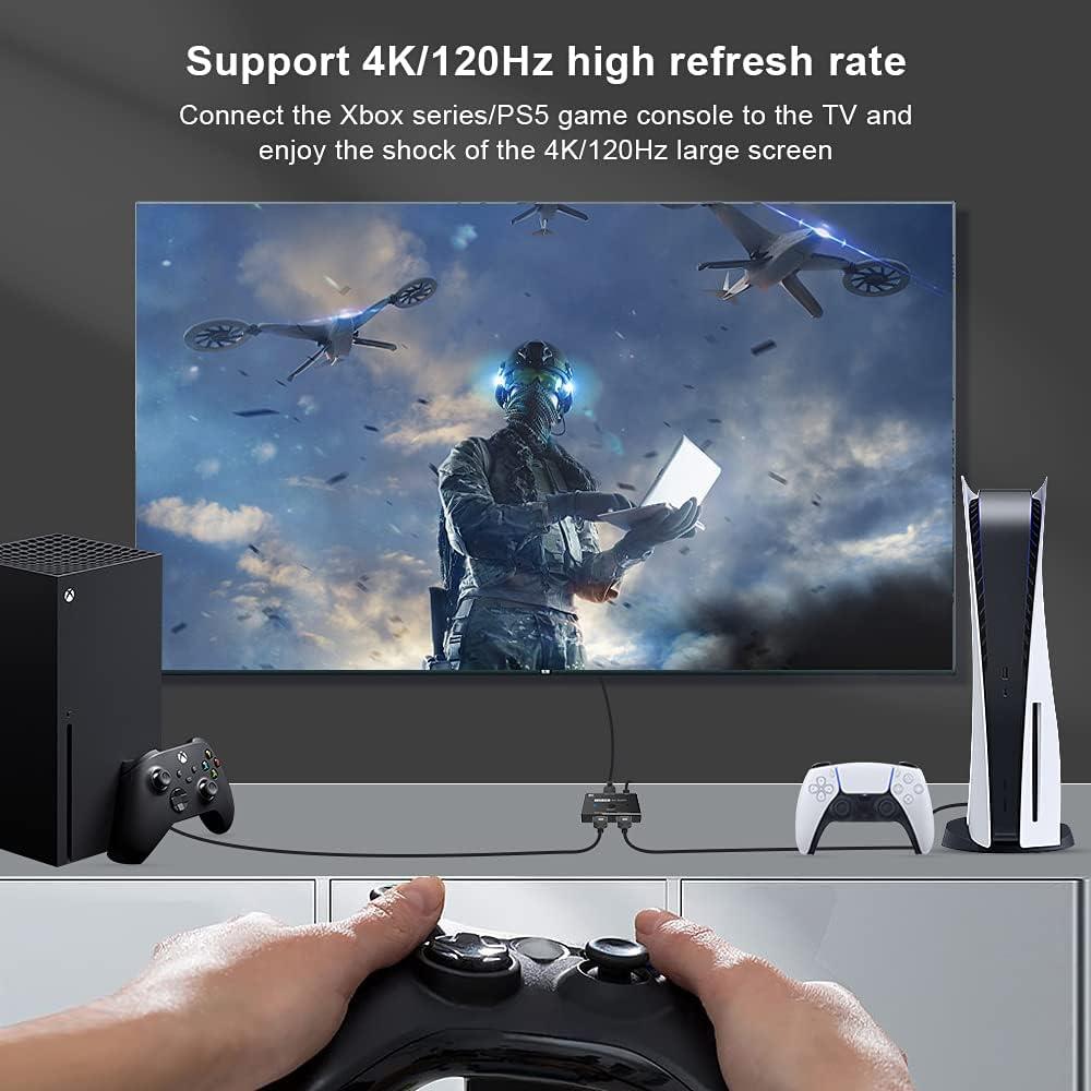 Interruptor HDMI 8K CableDeconn 2in1 48Gbps 4K@120Hz
