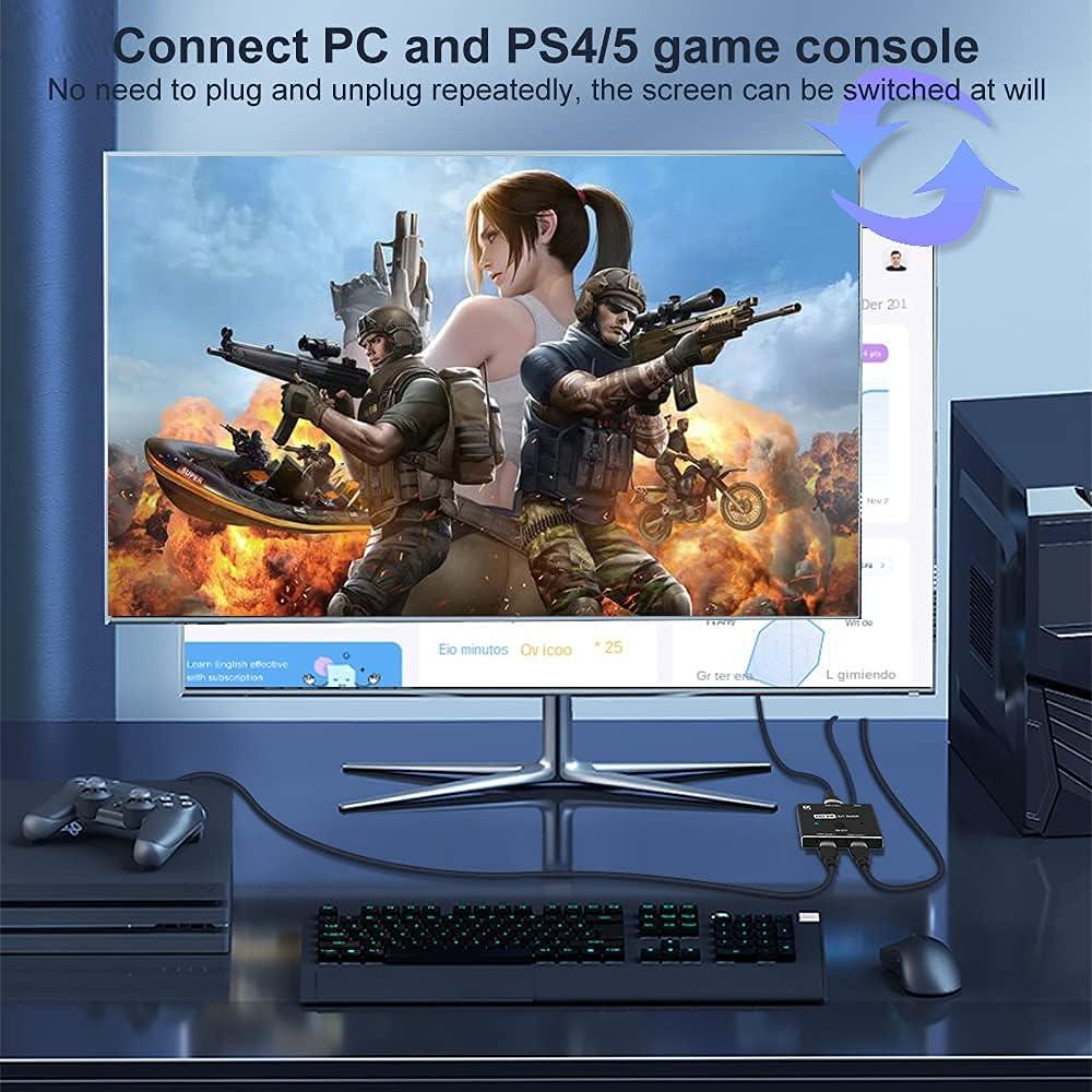 Interruptor HDMI 8K CableDeconn 2in1 48Gbps 4K@120Hz