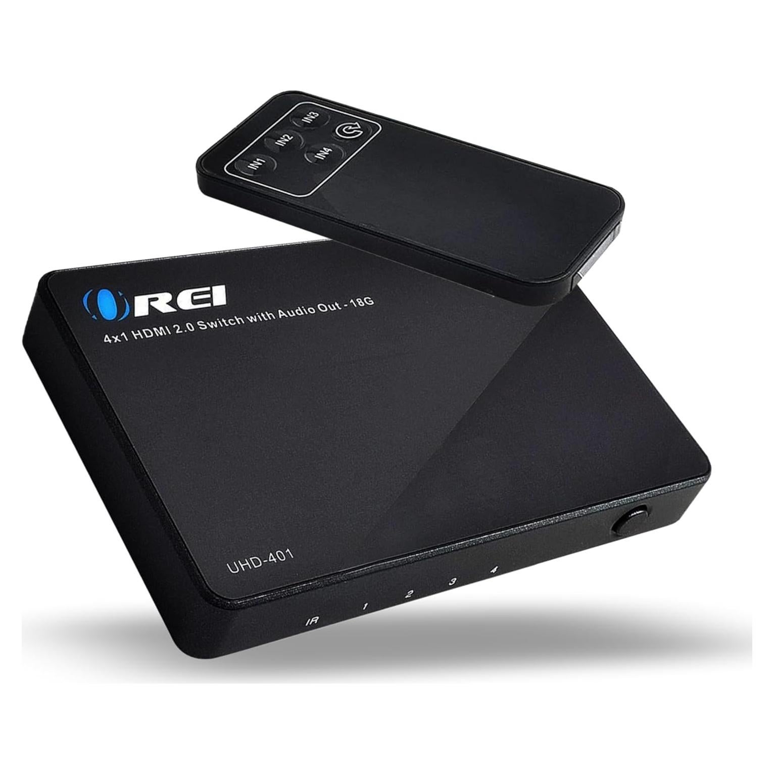 Conmutador HDMI 4x1 OREI UHD-401 4K 60Hz con Control Remoto