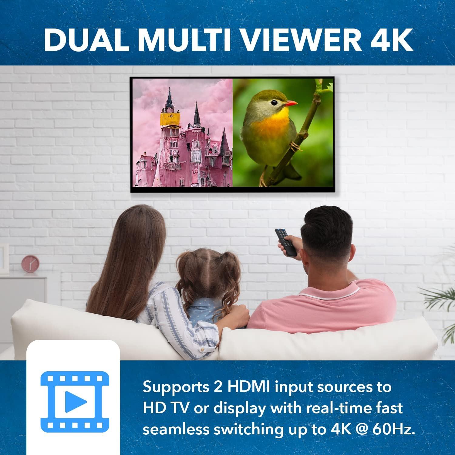 OREI Multiviewer HDMI 2x1 UHD-201MV 4K@60Hz Audio Óptico