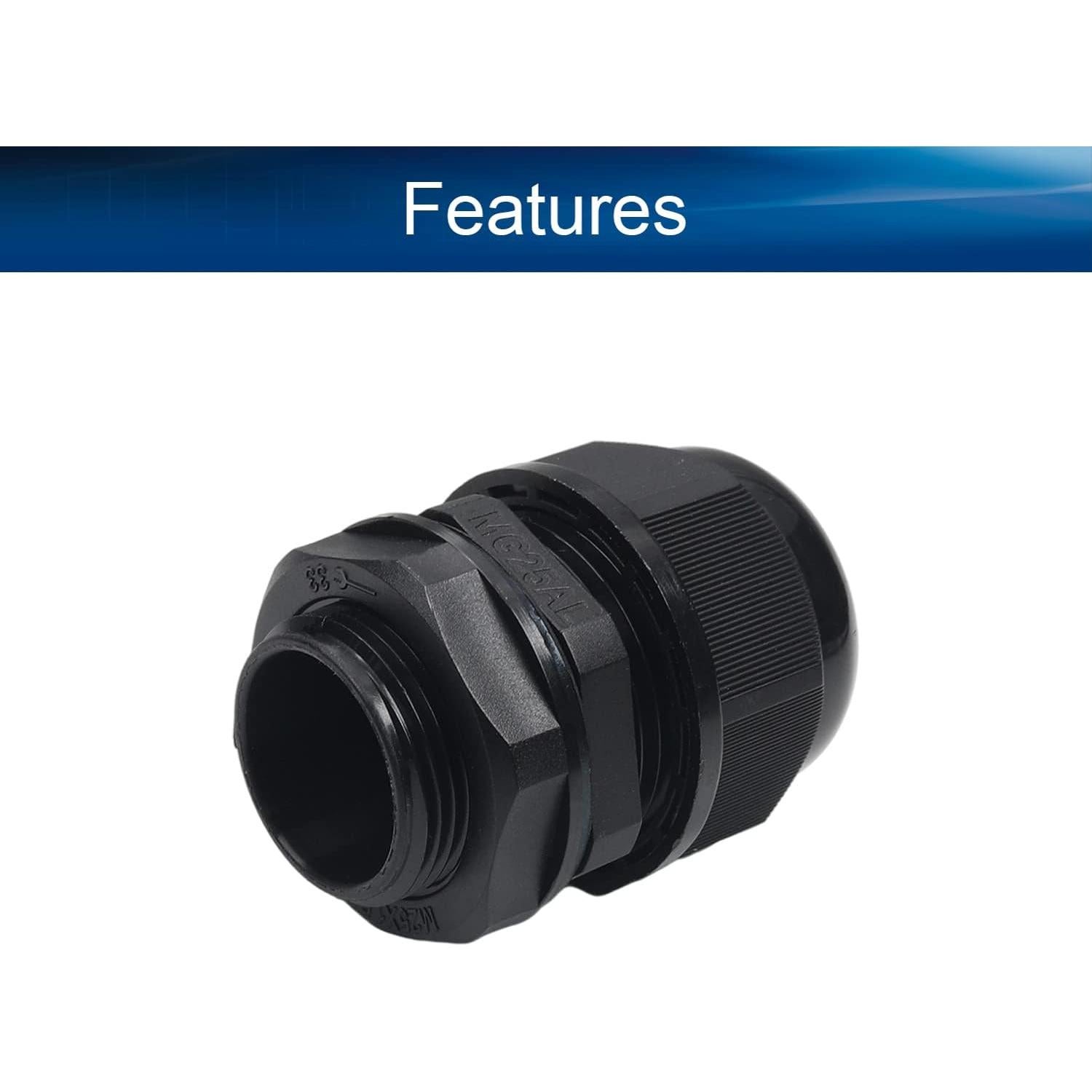 Cable Gland Heyiarbeit 2 Agujeros Nylon IP68 25mm Ajustable