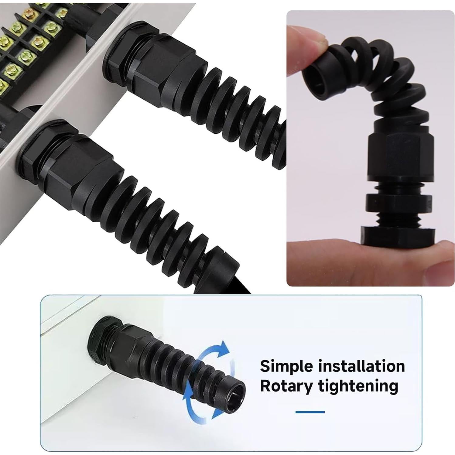 Cable Gland Nylon YIOVVOM NPT1/2" 10PCS IP68 Impermeable