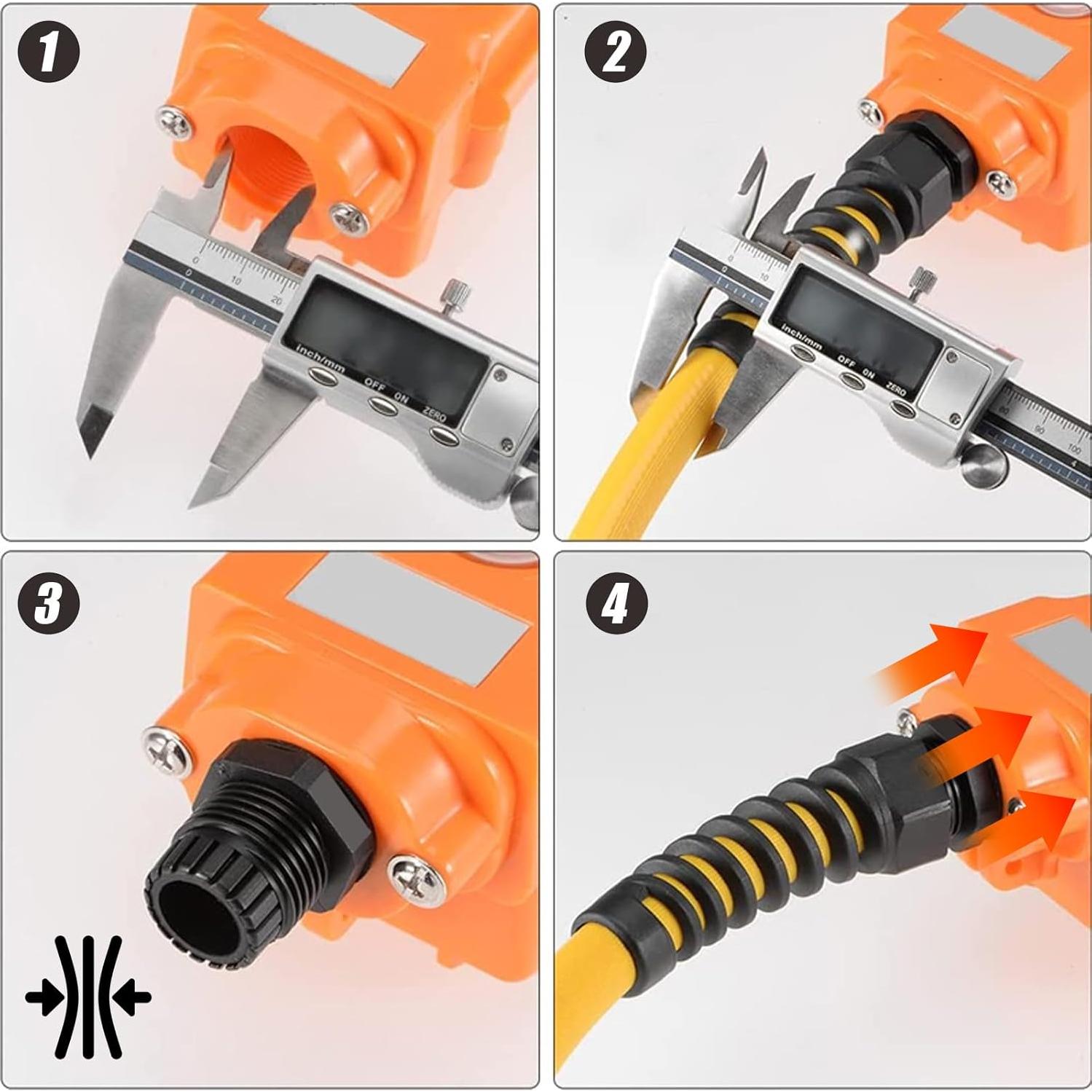 Cable Gland Nylon YIOVVOM NPT1/2" 10PCS IP68 Impermeable