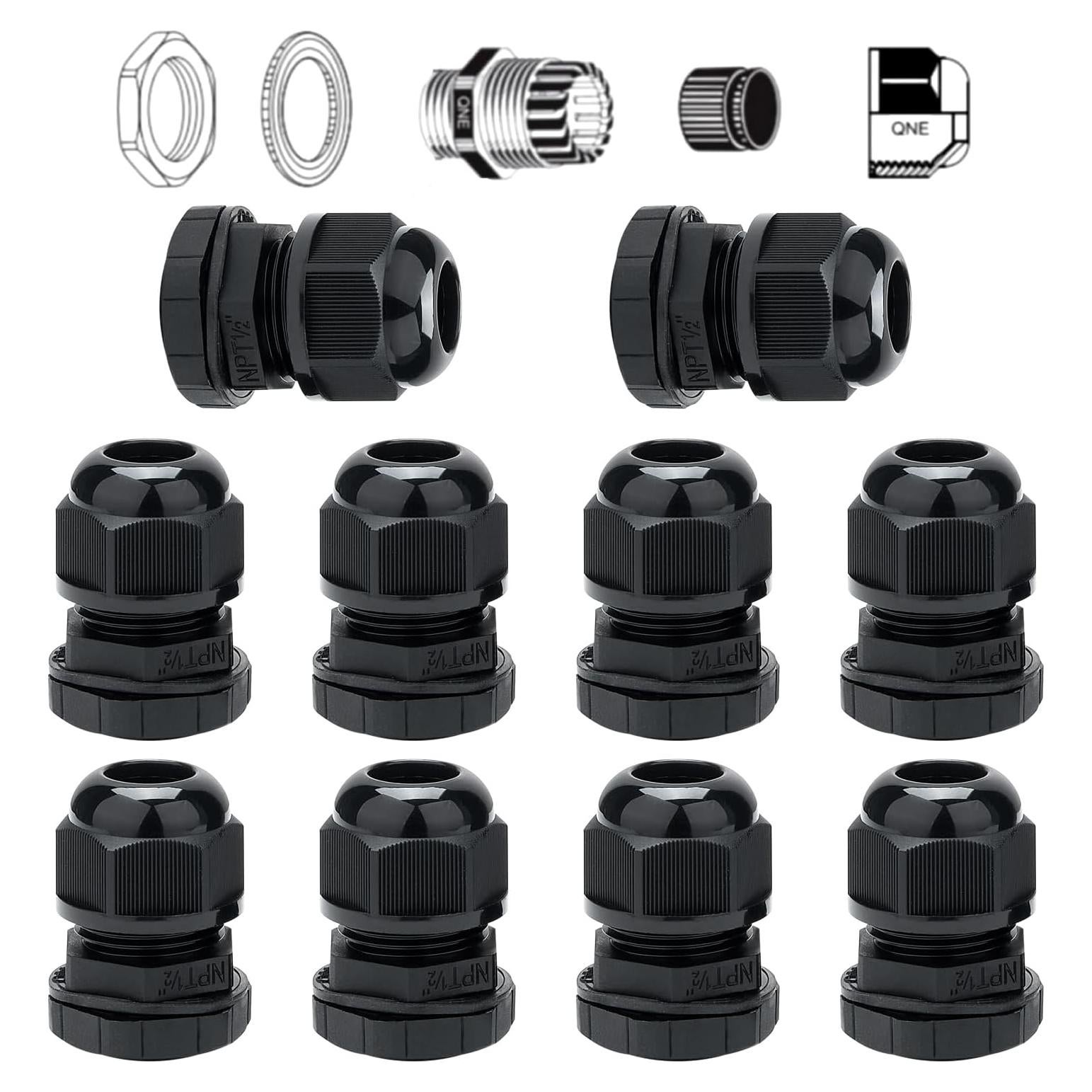 Paquete de 10 Pasacables Impermeables Aandxmok NPT 1/2"