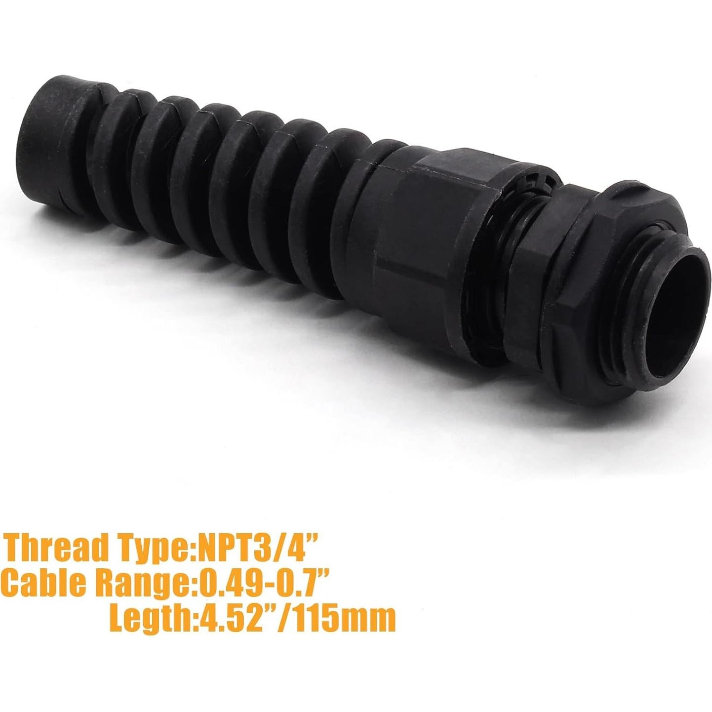 Conector de Cable Rierdge IP68 Nylon 2 Pcs 13-18mm