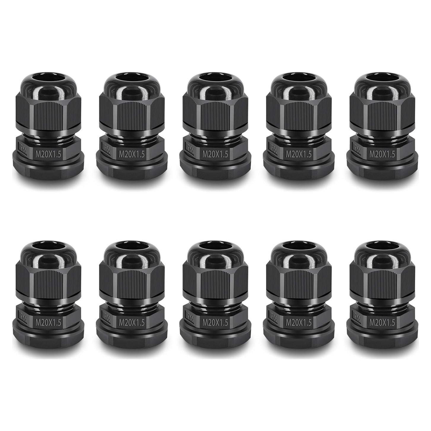 Conectores de Cable Impermeables NineLeaf M20x1.5 10 Piezas