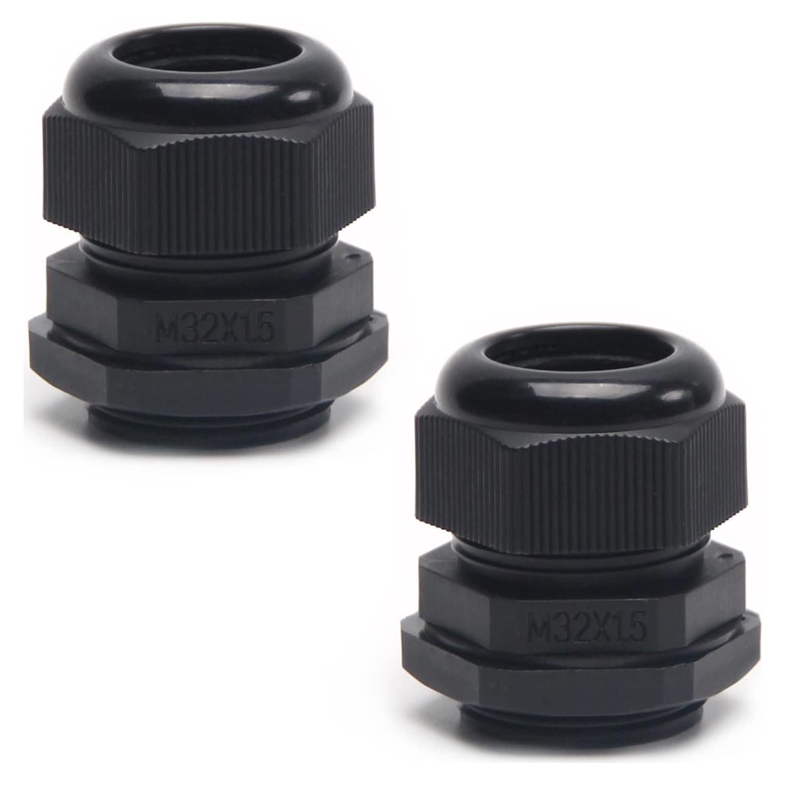 Pasacables M32 Fielect 2 Pcs Negro Impermeable 18-25mm