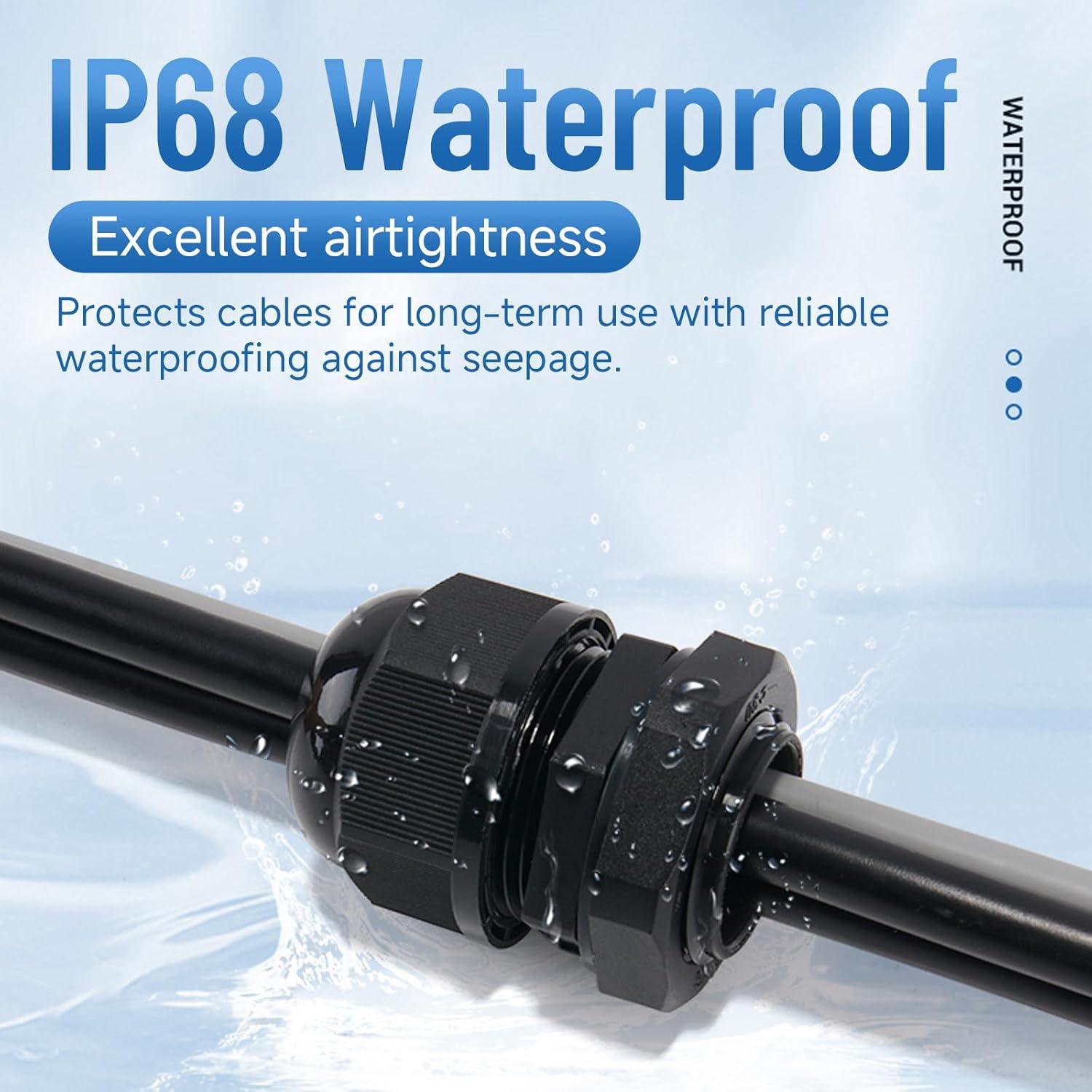 Conectores de Cable Impermeables YIOVVOM 100 pcs 3-25mm