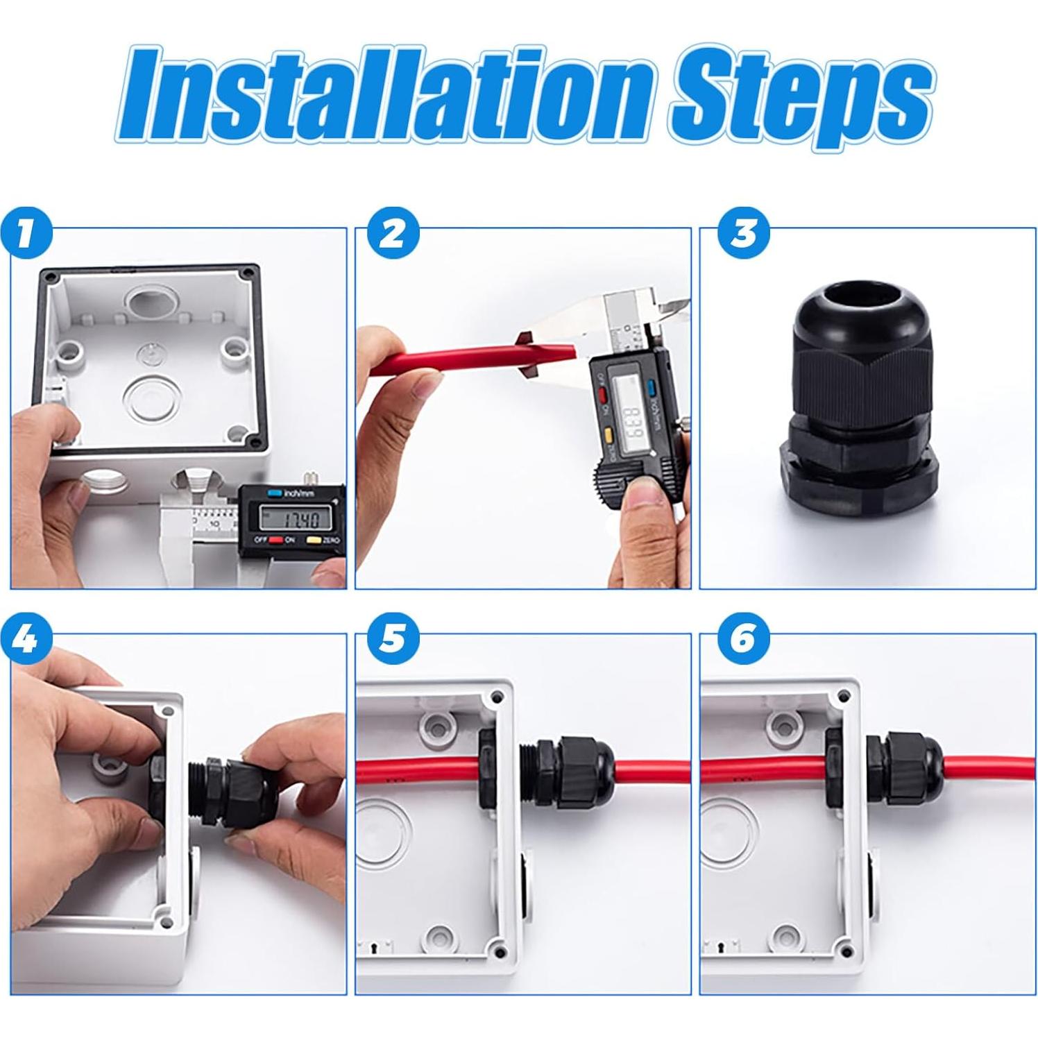 Conectores de Cable Impermeables YIOVVOM 100 pcs 3-25mm