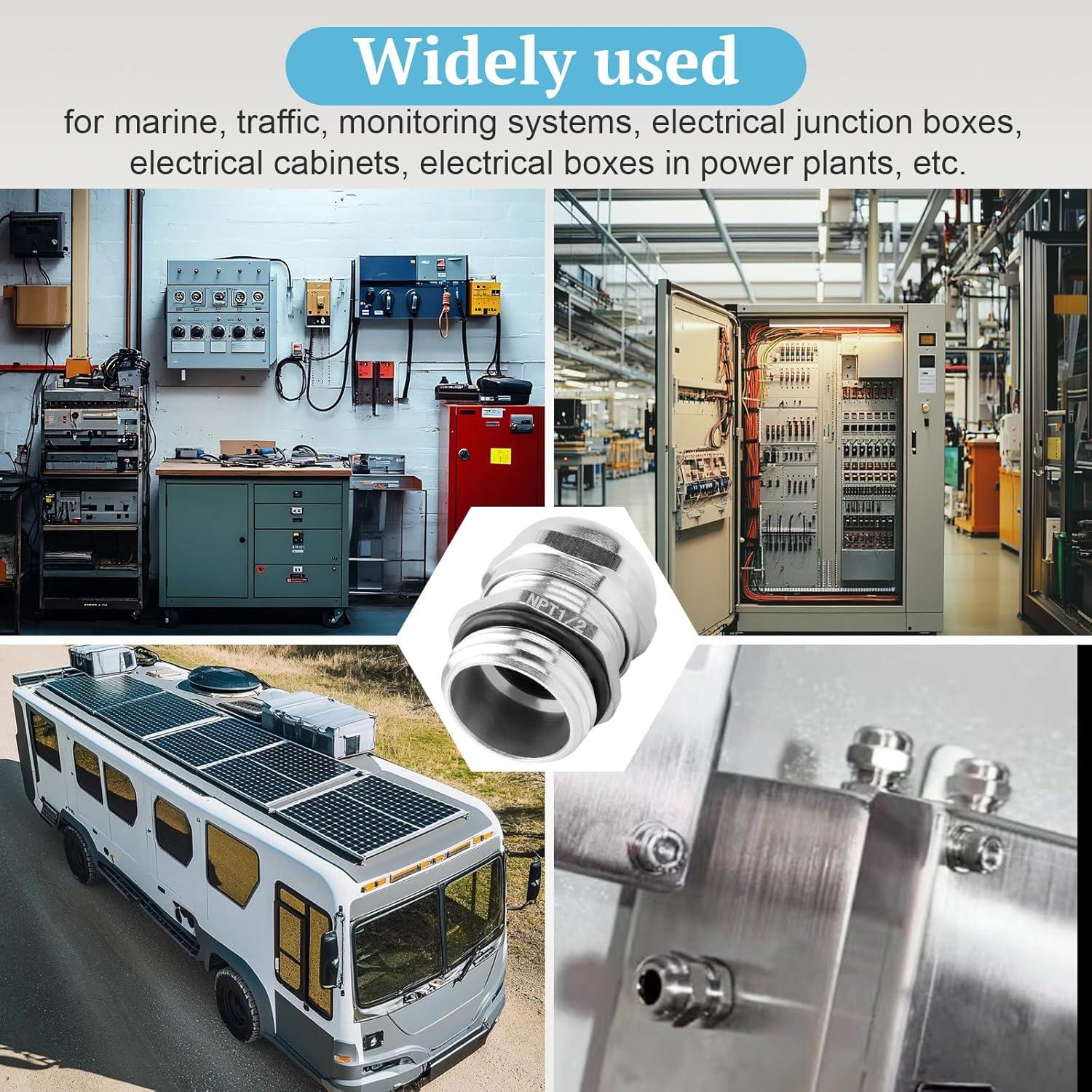 4 Piezas Conector Cable Gland NPT 1/2" OJP IP68 6-12mm