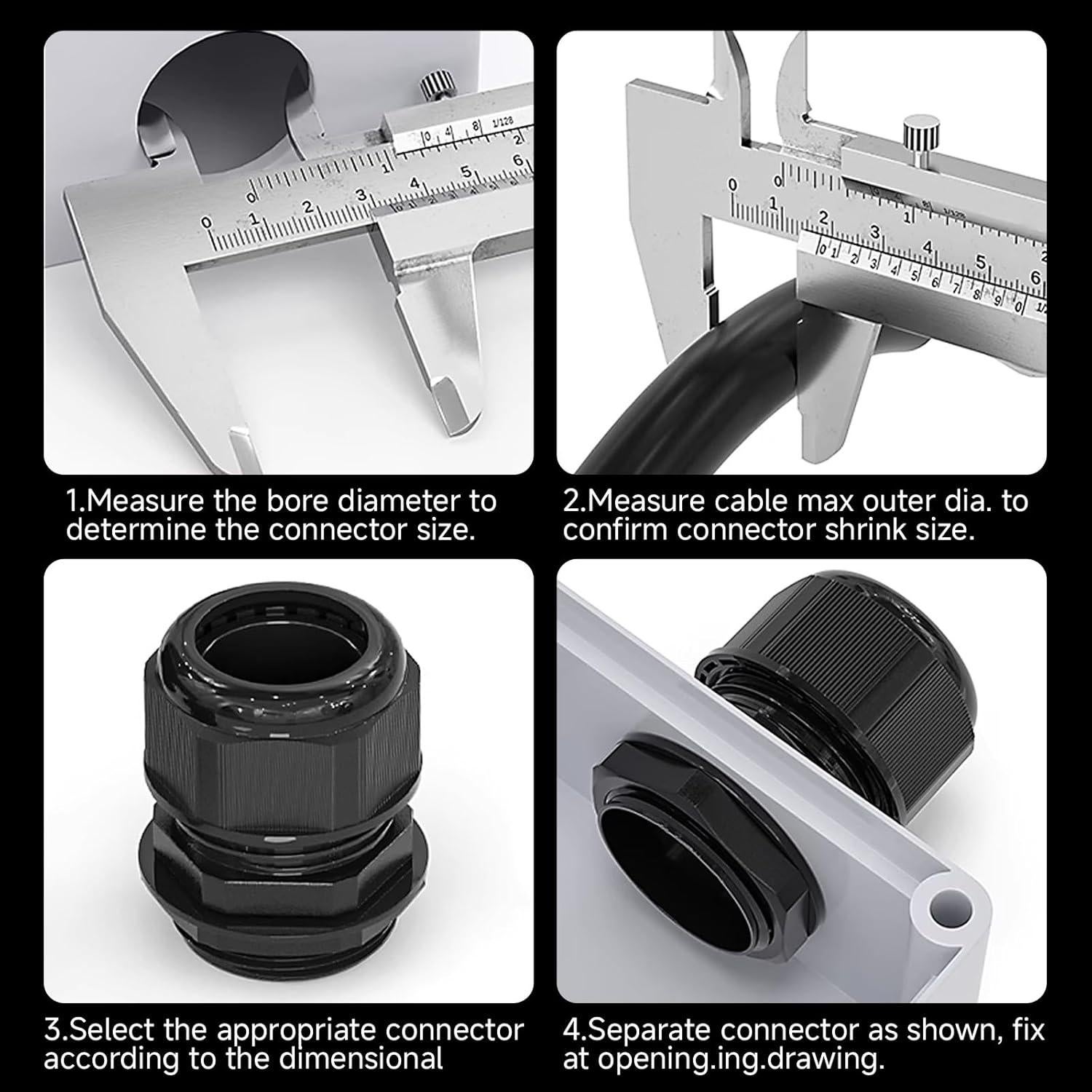 Conectores de Cable NPT 20mm GGFOXLEW Impermeables IP68 - 2pcs