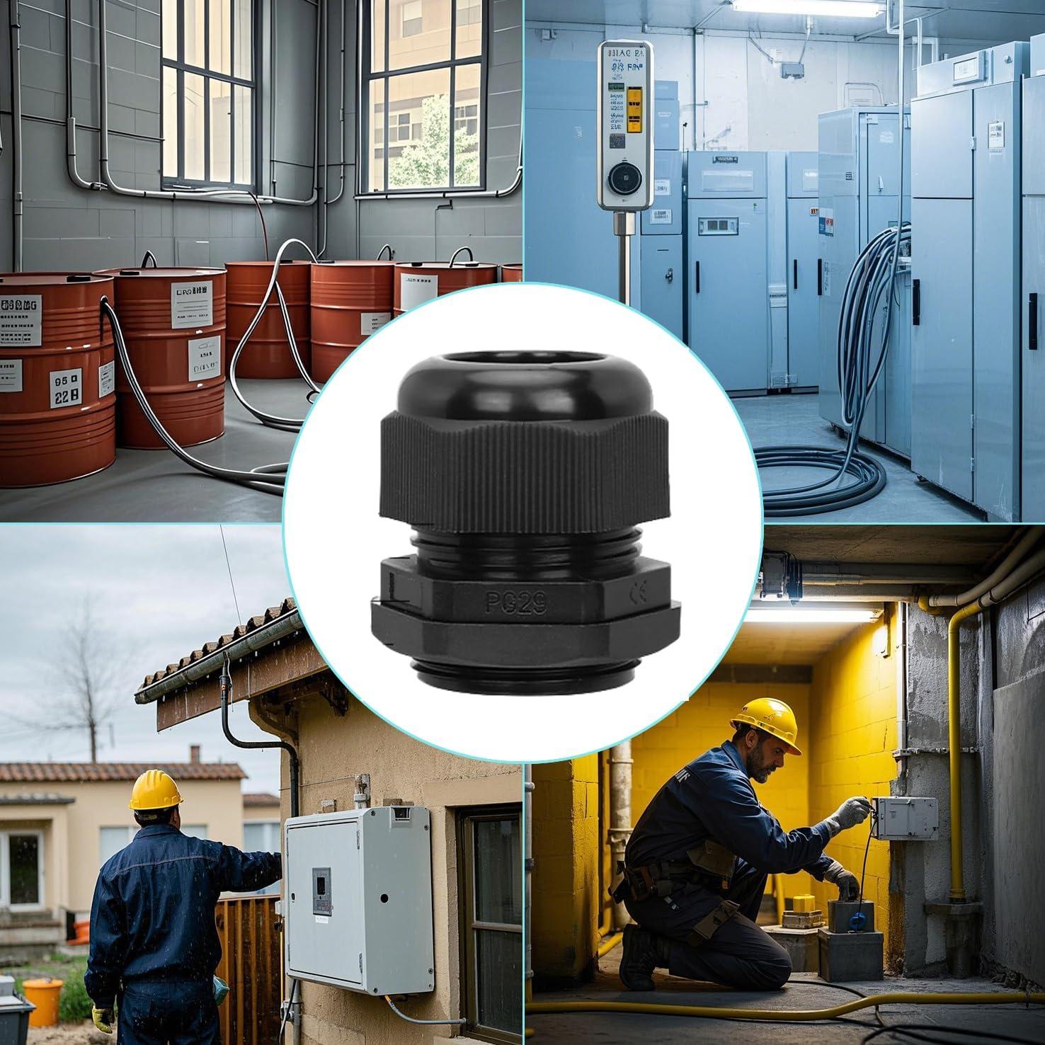 30 Conectores de Cable Impermeables PG7 Aandxmok 3-6.5mm