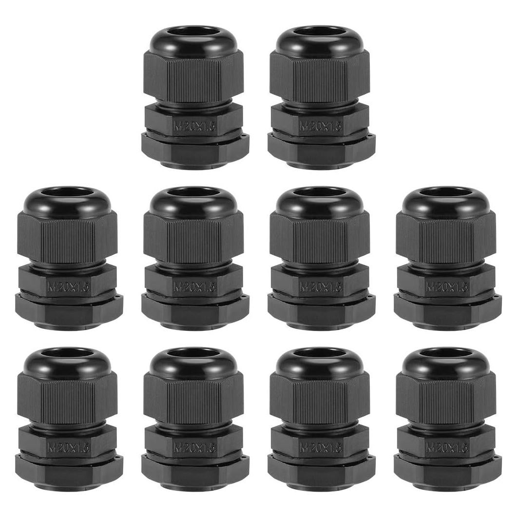 Conector de Cable M20 uxcell Impermeable Nylon 6-12mm 10pcs
