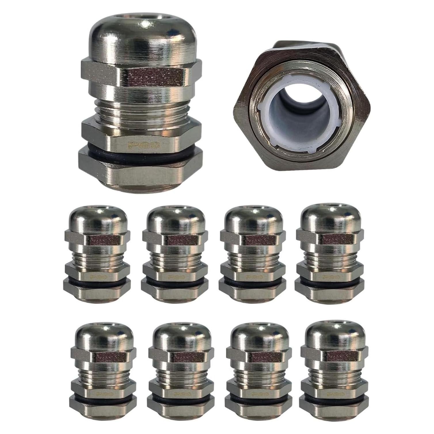 10 Conectores Estancos PG9 Mairuker para Cables 4-8mm