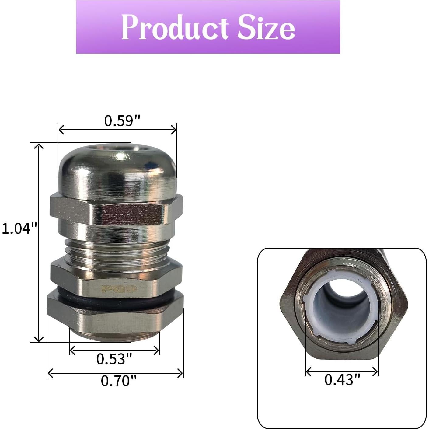 10 Conectores Estancos PG9 Mairuker para Cables 4-8mm