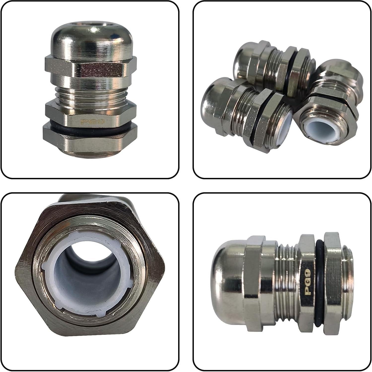 10 Conectores Estancos PG9 Mairuker para Cables 4-8mm