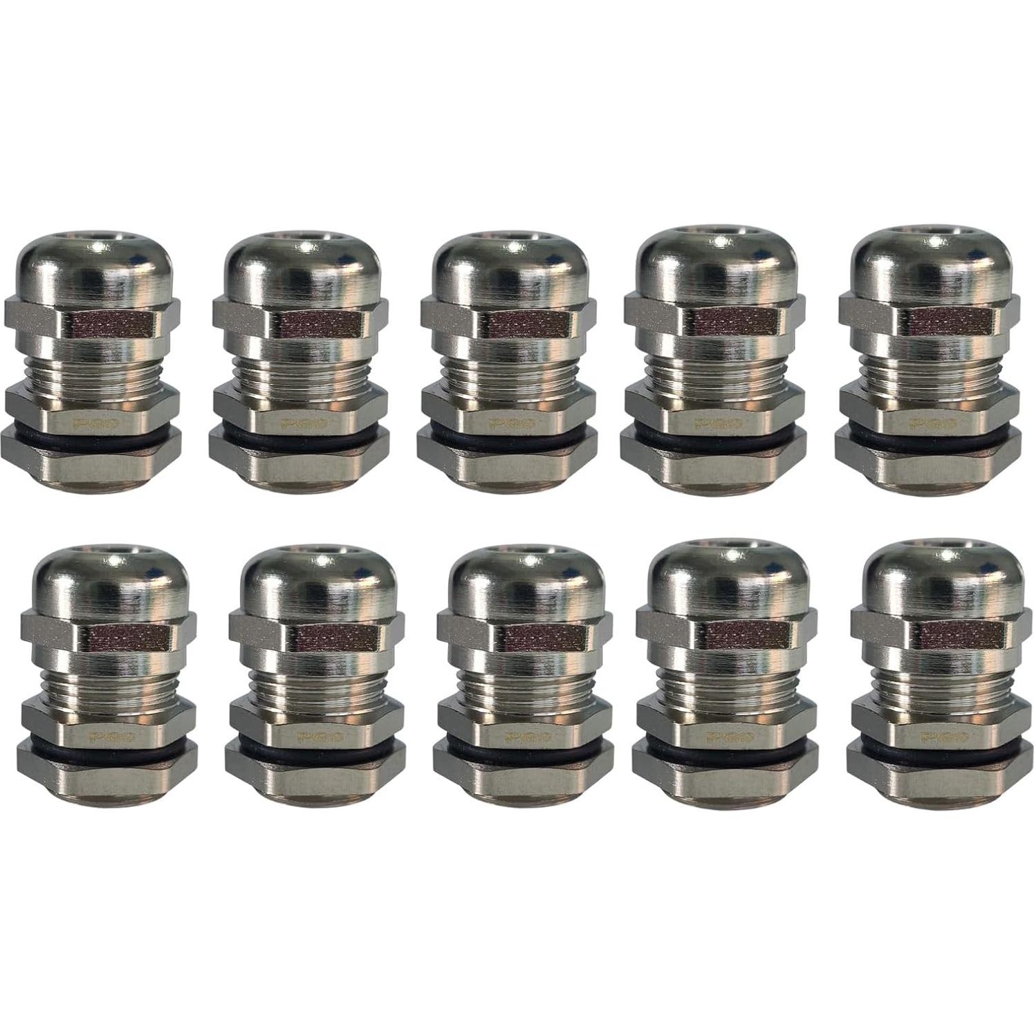 10 Conectores Estancos PG9 Mairuker para Cables 4-8mm