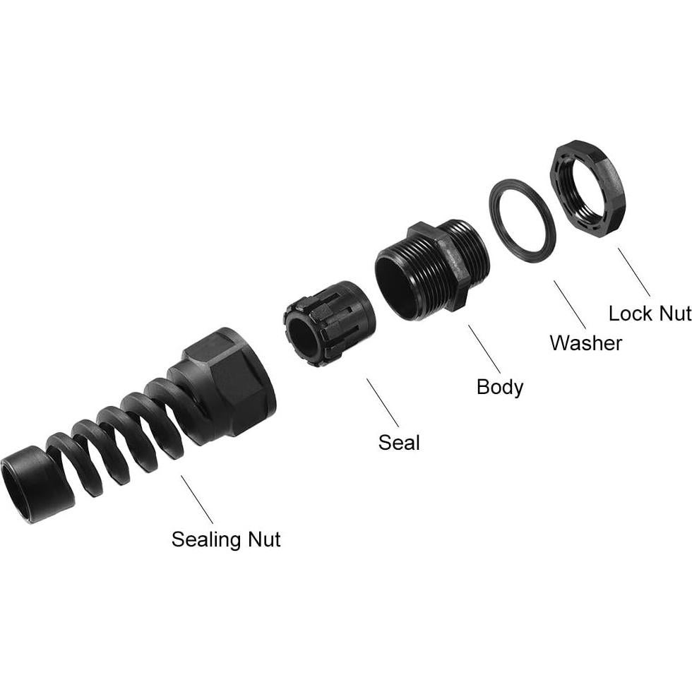 Conector de Cable Impermeable M16 uxcell IP68 6-10mm 2 Pcs