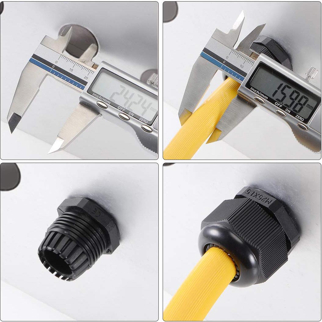 Conector Estanco M18 uxcell para Cables 5-10mm - 5 Pcs