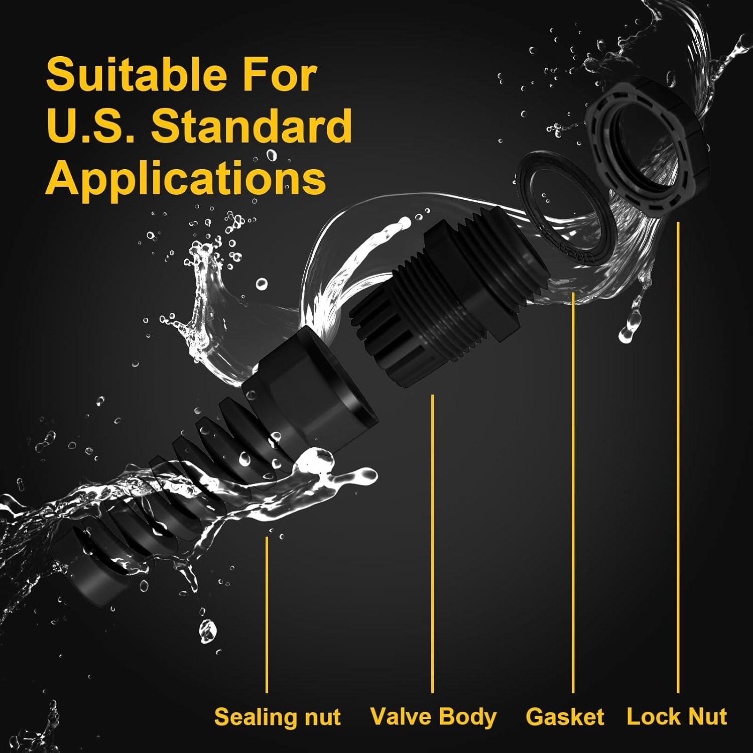 Paquete de 5 Conectores de Alivio de Tensión Nylon Negro NPT 1/2"