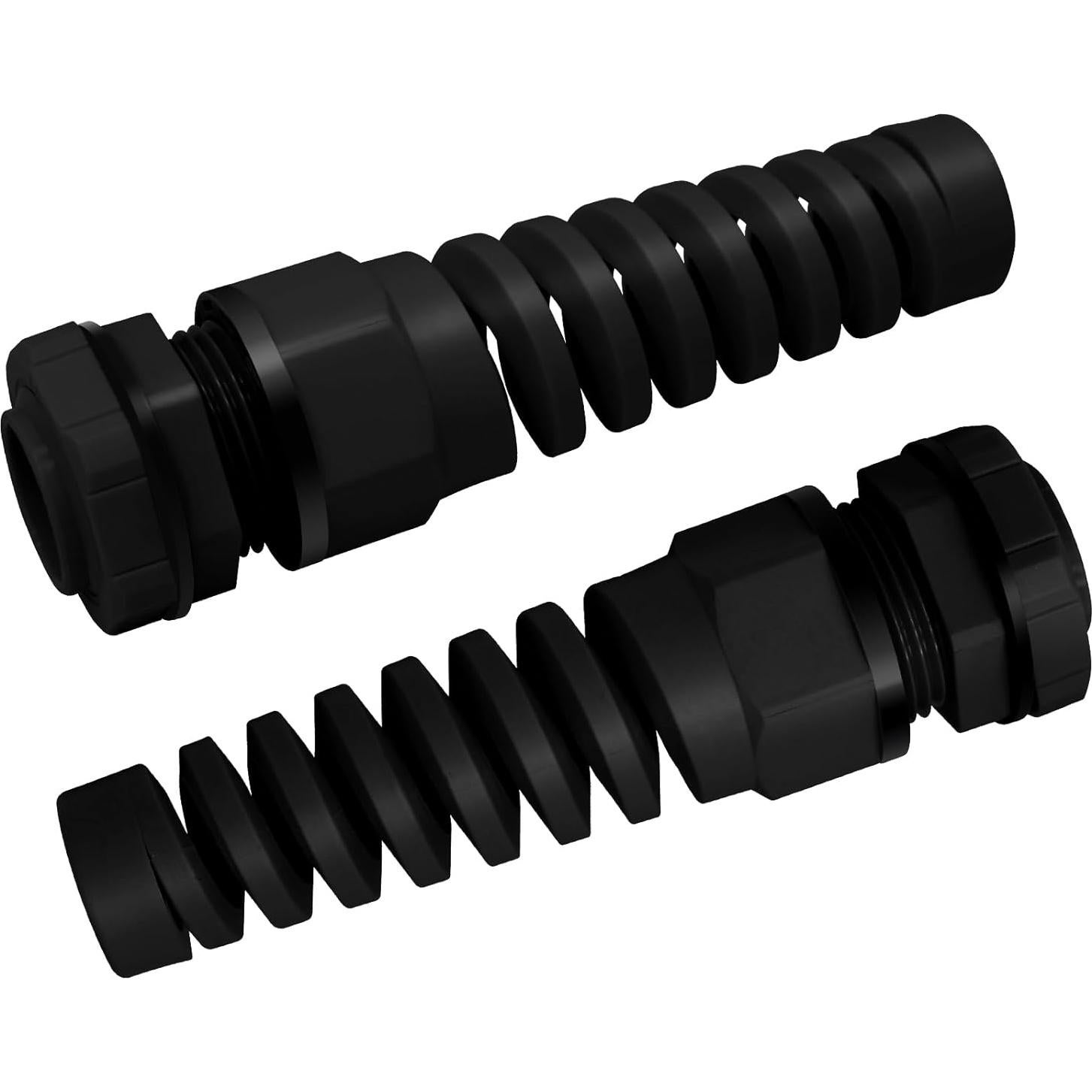 Paquete de 5 Conectores de Alivio de Tensión Nylon Negro NPT 1/2"