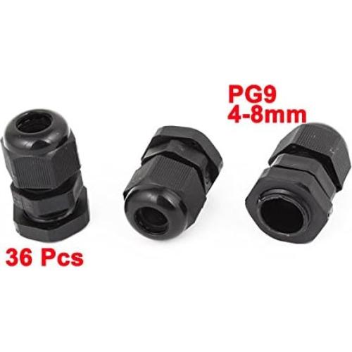 Conector de Plástico PG9 uxcell 36 Pcs para Cable 4-8mm